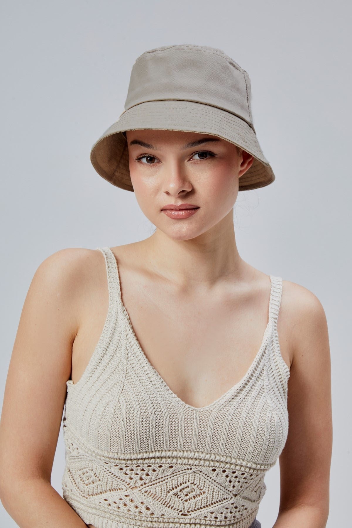 derikem Yazlık Kumaş Kova Şapka, Erkek Kadın Düz Balıkçı Bucket Şapka, Unisex