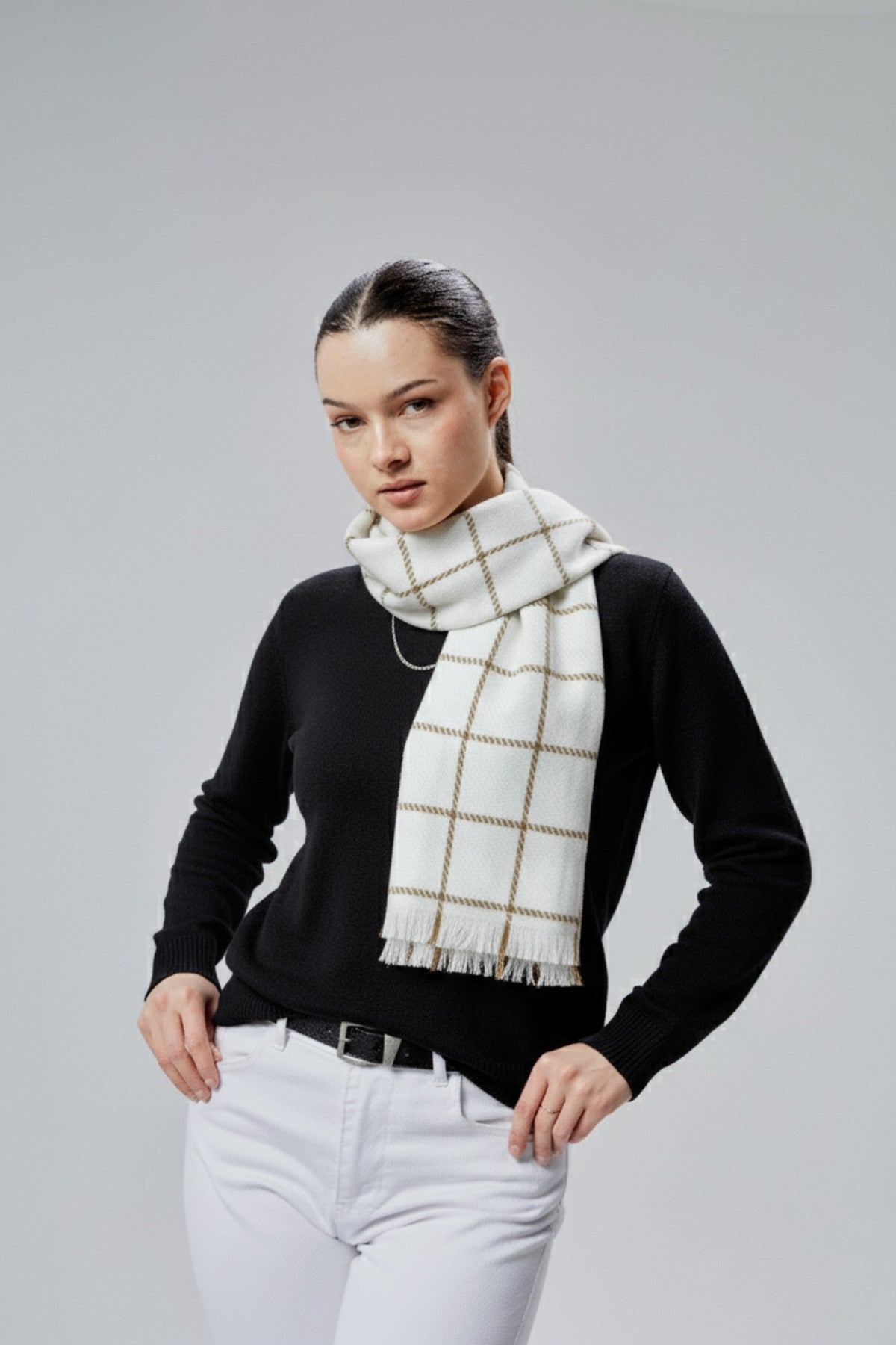 Kadın Yumuşak Dokulu Ekose Model Kışlık Şal