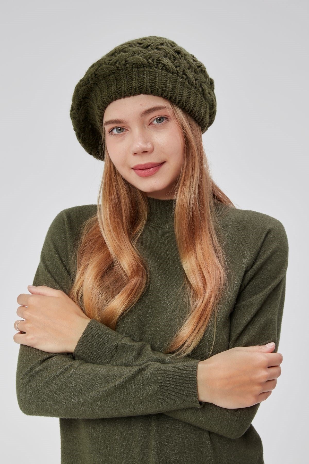 2li Kadın Kışlık Şık Triko Ressam Örgü Bere 2 Adet