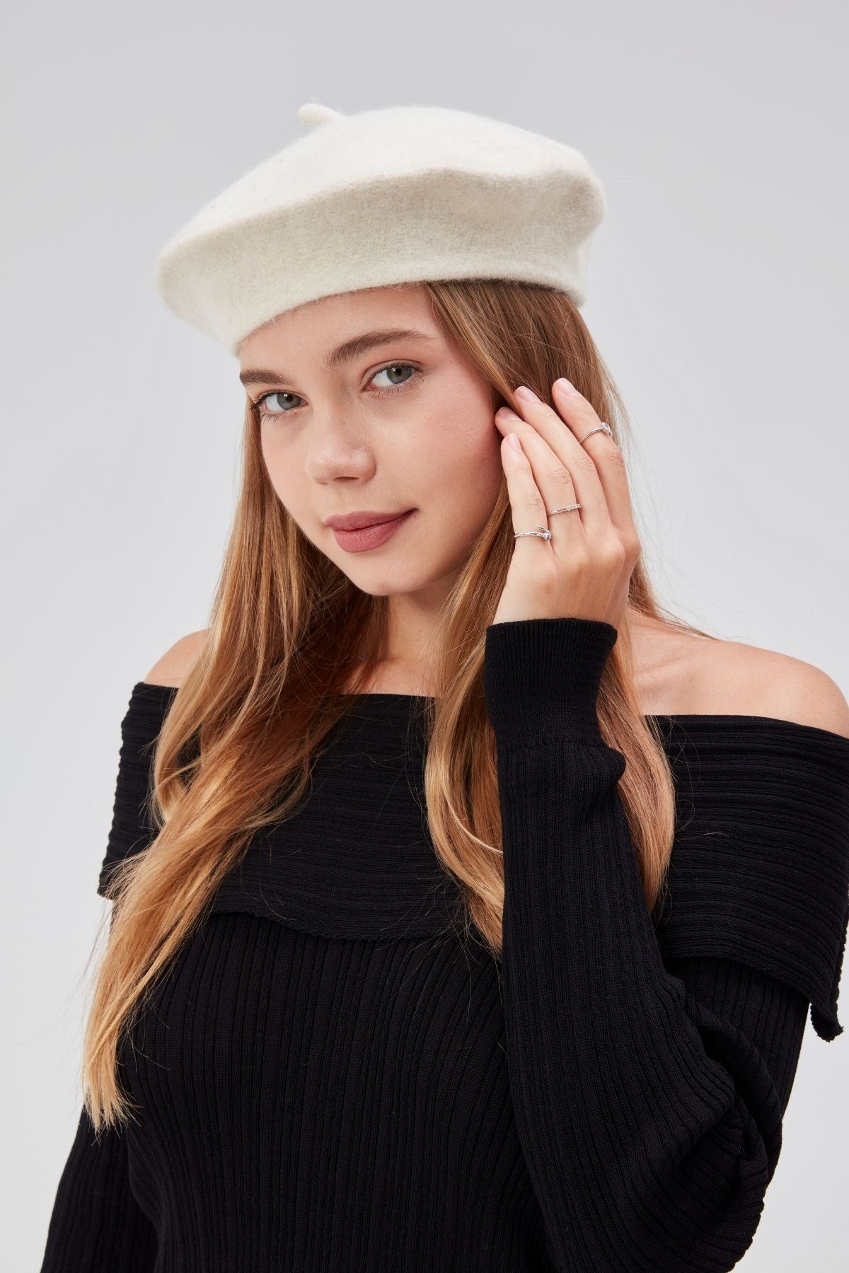 Kep Kadın Sanatçı Ressam Şapkası Klasik Fransız Bere Moda  Sanatçı Şapkası Bere Keçe Fransız Şapka