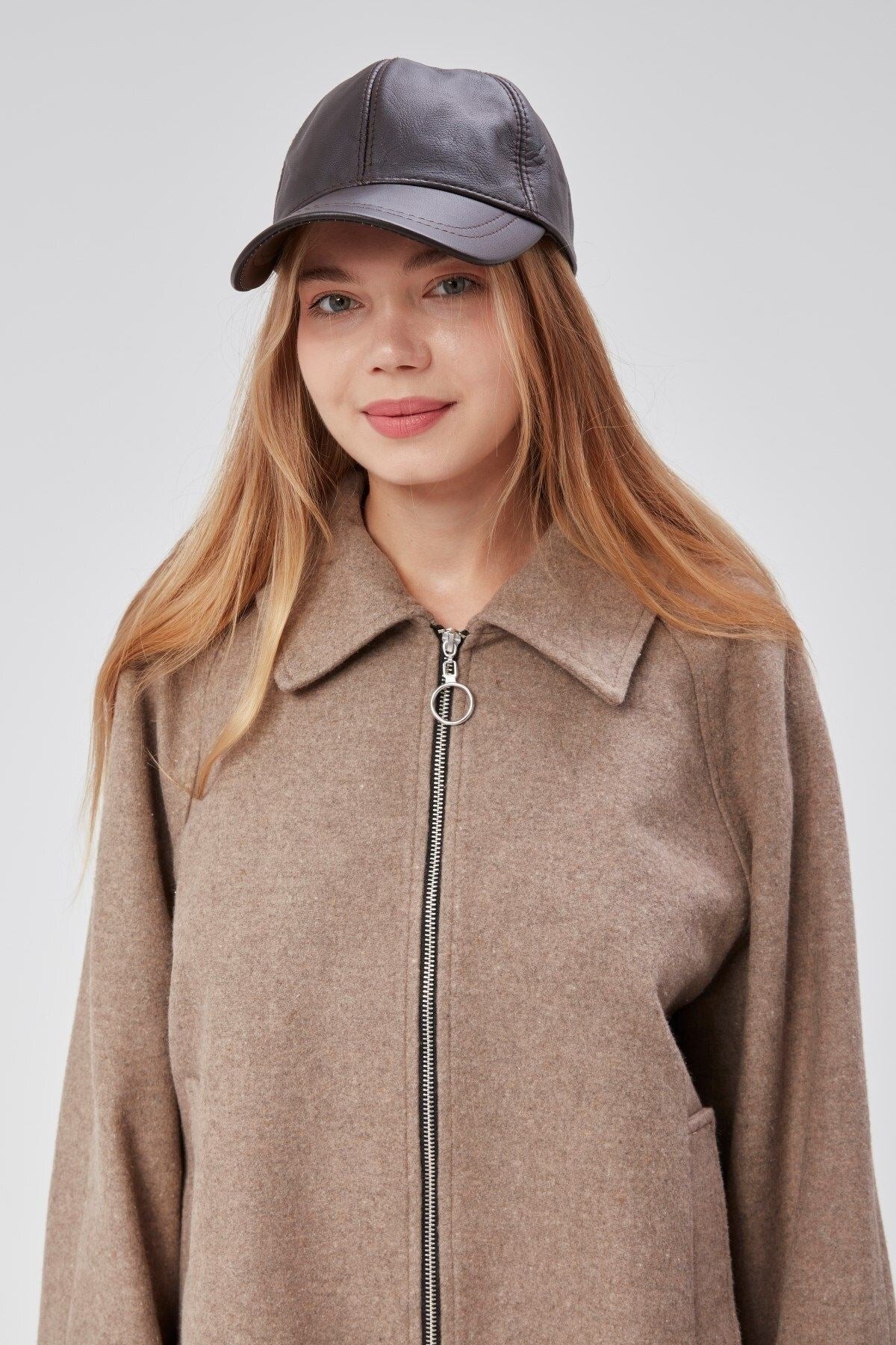 %100  Deri Kışlık Unisex Beyzbol Şapka