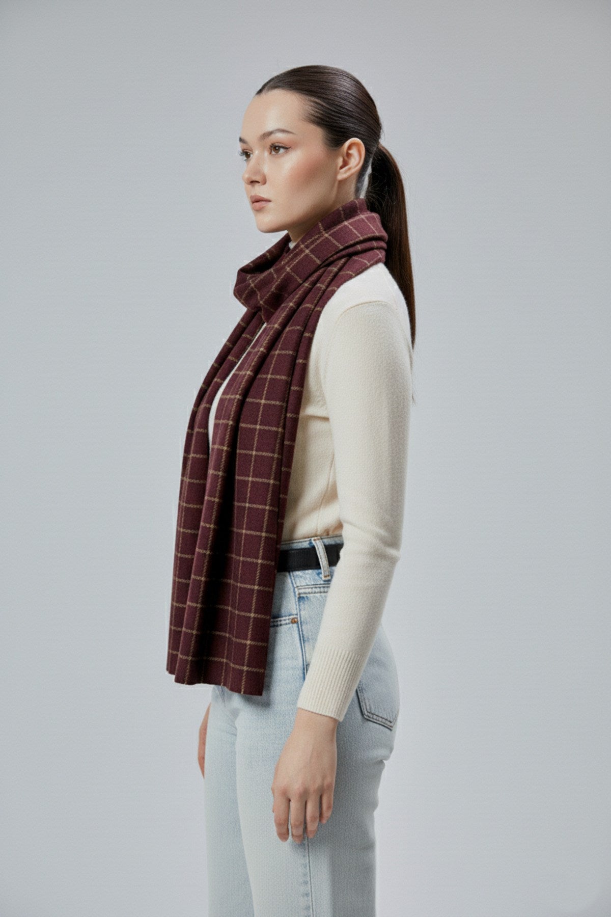 Kadın Yumuşak Dokulu Ekose Model Kışlık Şal