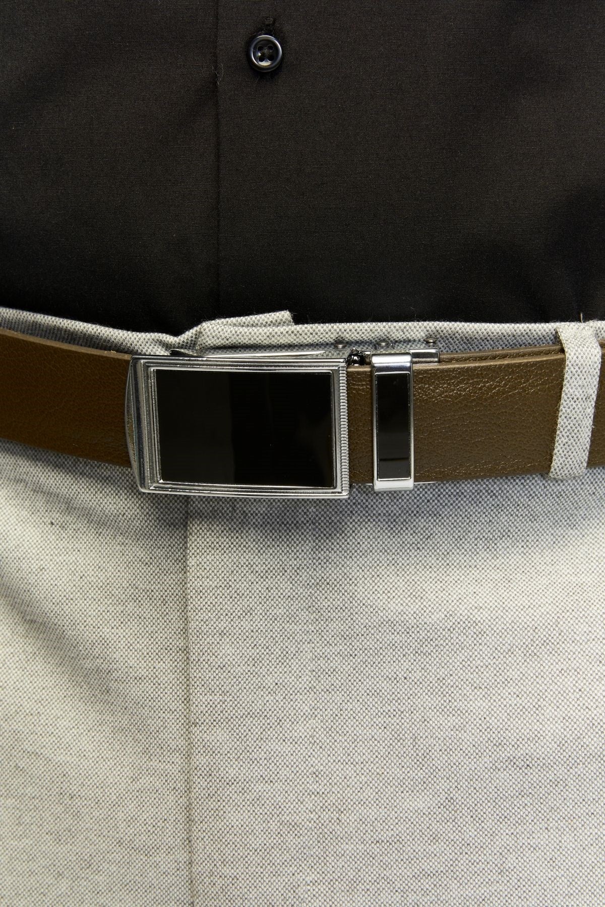 Otomatik Tokalı Deliksiz %100 Hakiki Manda Derisi Klasik Erkek Kemeri