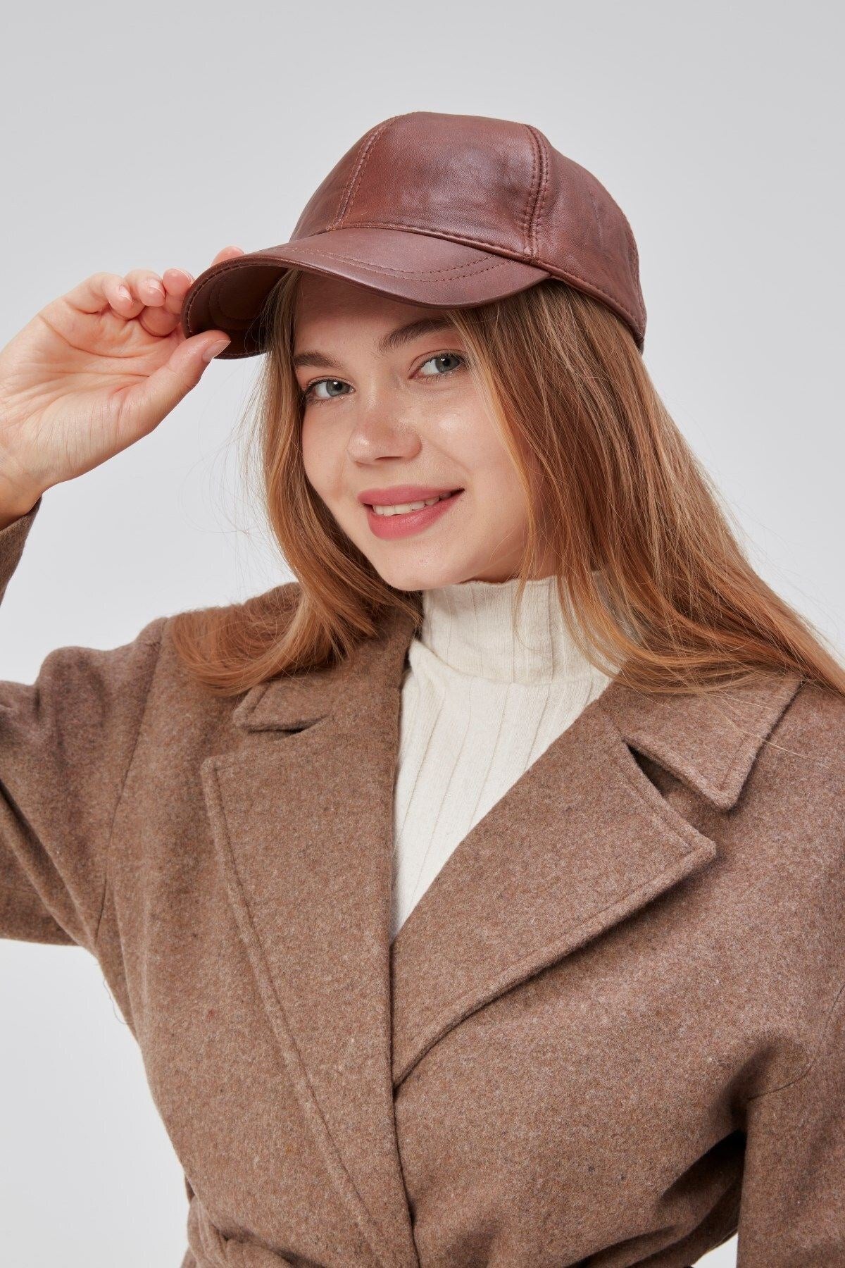 %100  Deri Kışlık Unisex Beyzbol Şapka