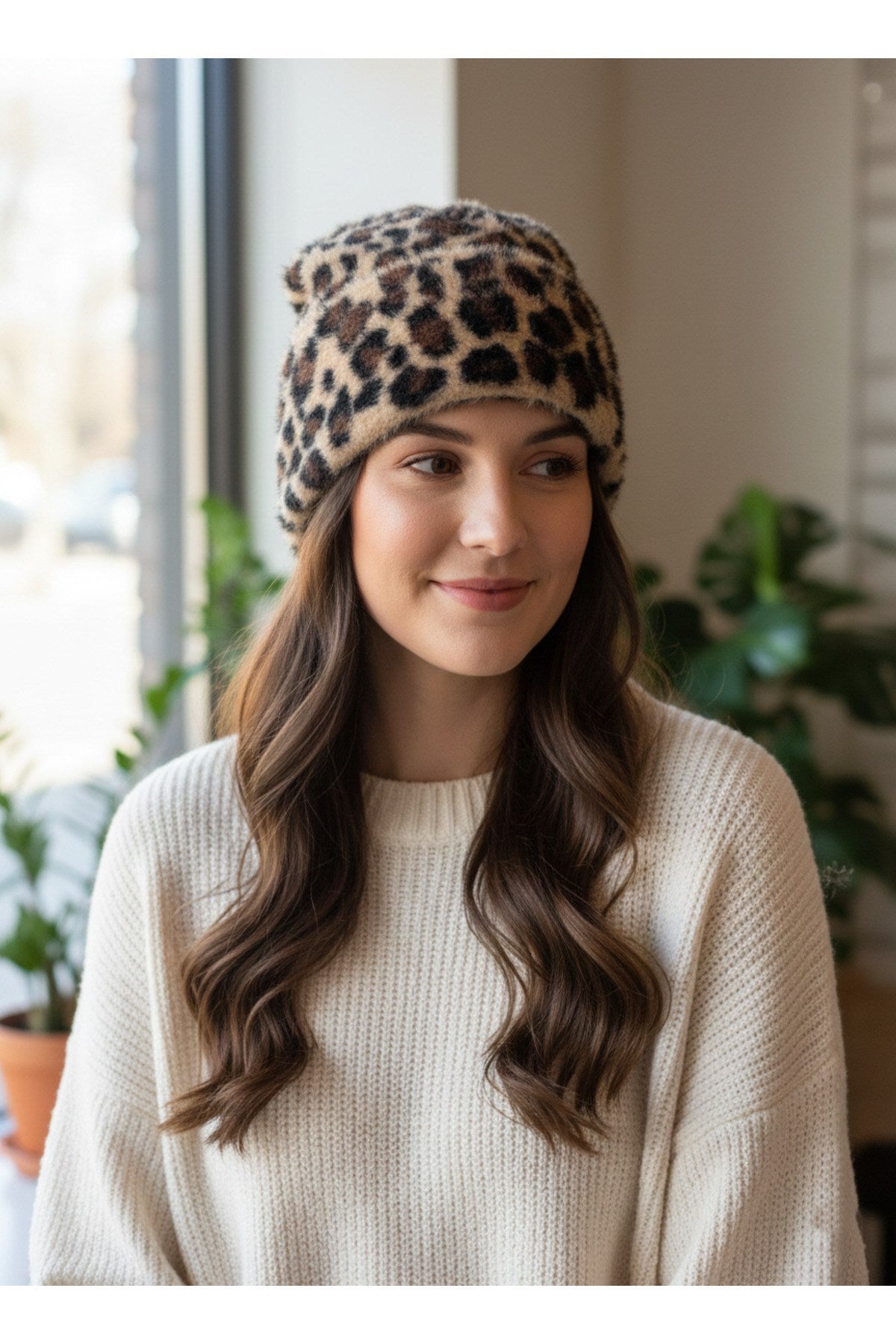 Kadın Tüylü Yumuşak Peluş Bere