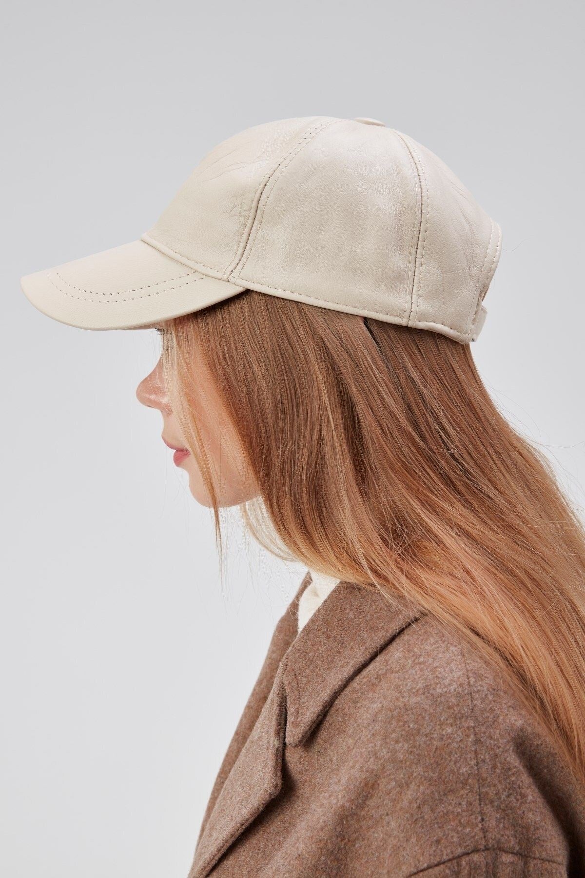 %100  Deri Kışlık Unisex Beyzbol Şapka