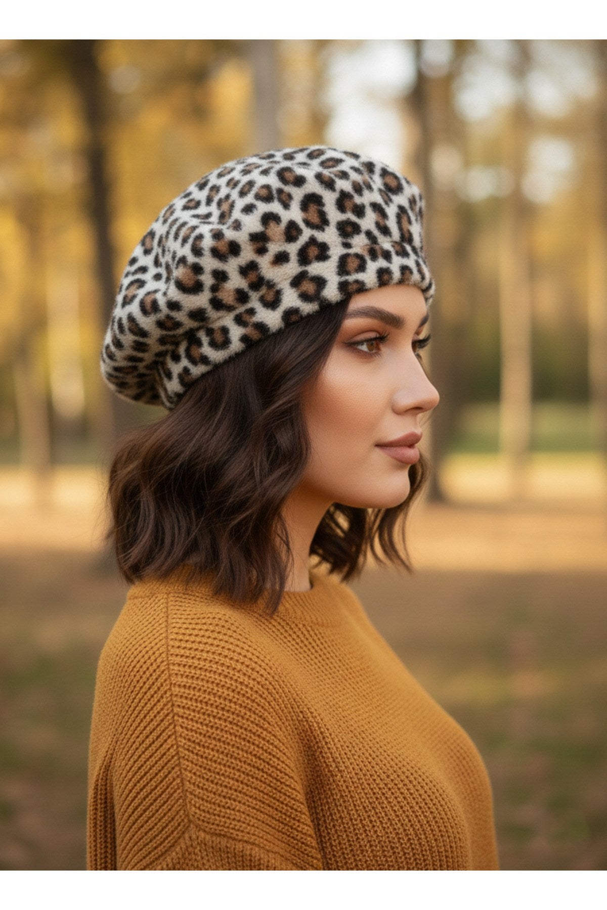 Fransız Tüylü Peluş Ressam Bere Kadın Şapka