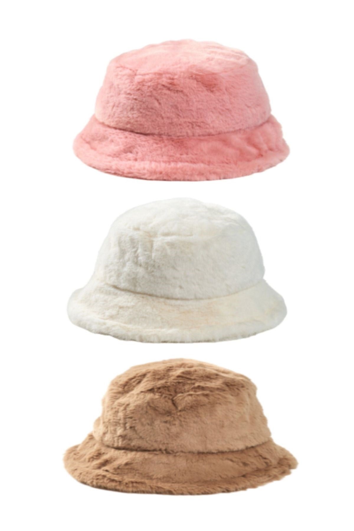 Şık Kadın Peluş Kova  Balıkçı Bucket Kışlık Şapka