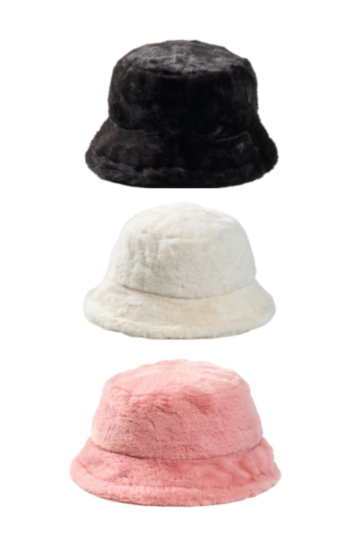 Şık Kadın Peluş Kova  Balıkçı Bucket Kışlık Şapka