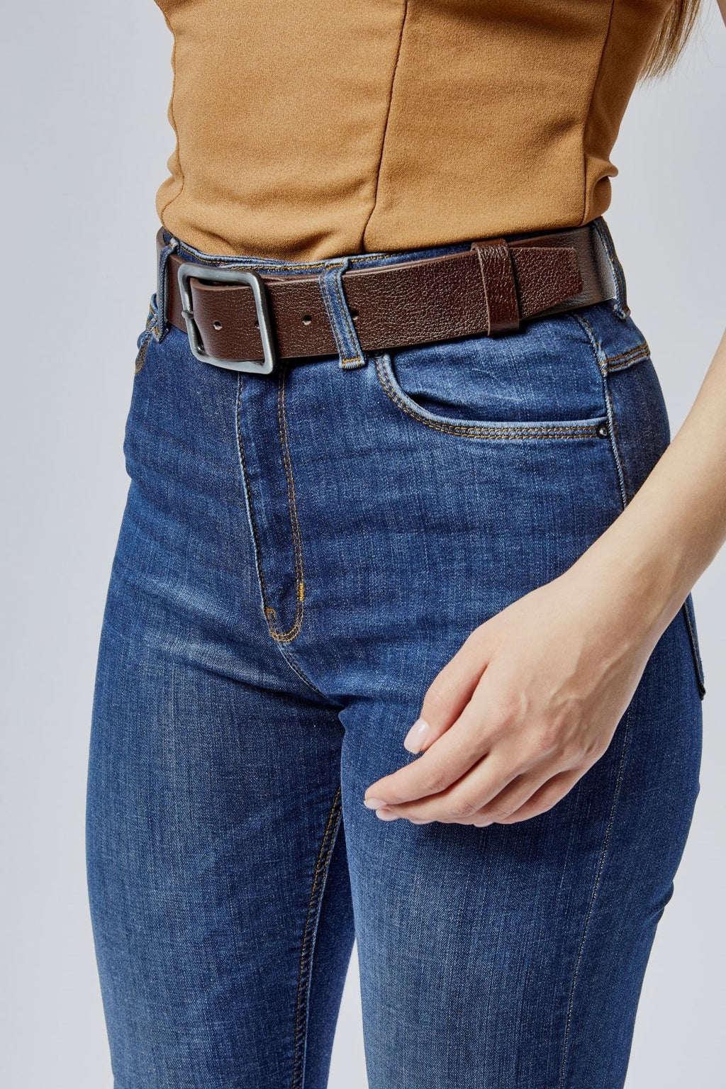 %100 Hakiki Deri Şık Kadın Kemeri 4 Cm