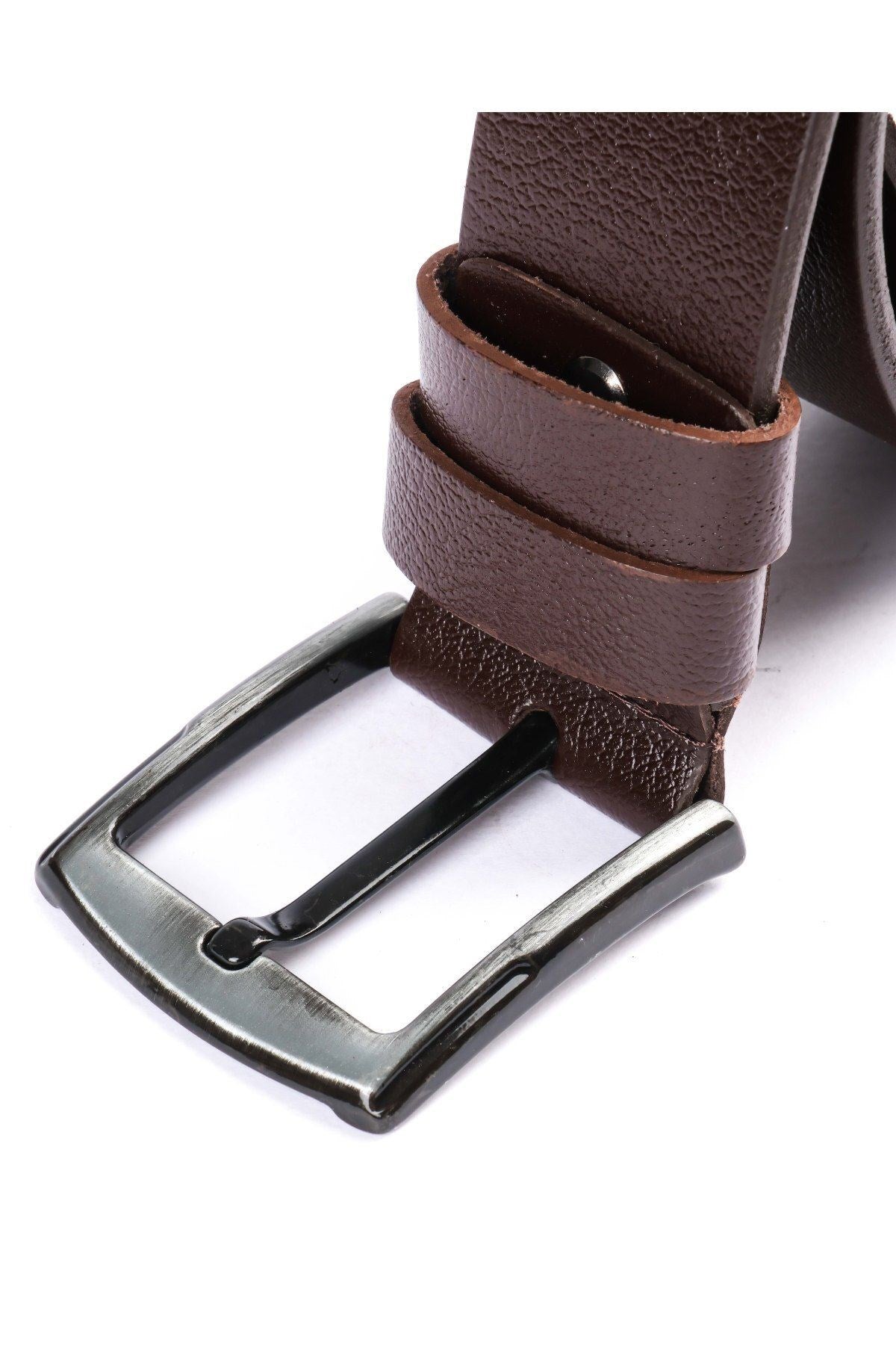 Erkek %100 Hakiki Manda Derisi Siyah Tokalı Erkek Kot Kemeri 4,5 Cm