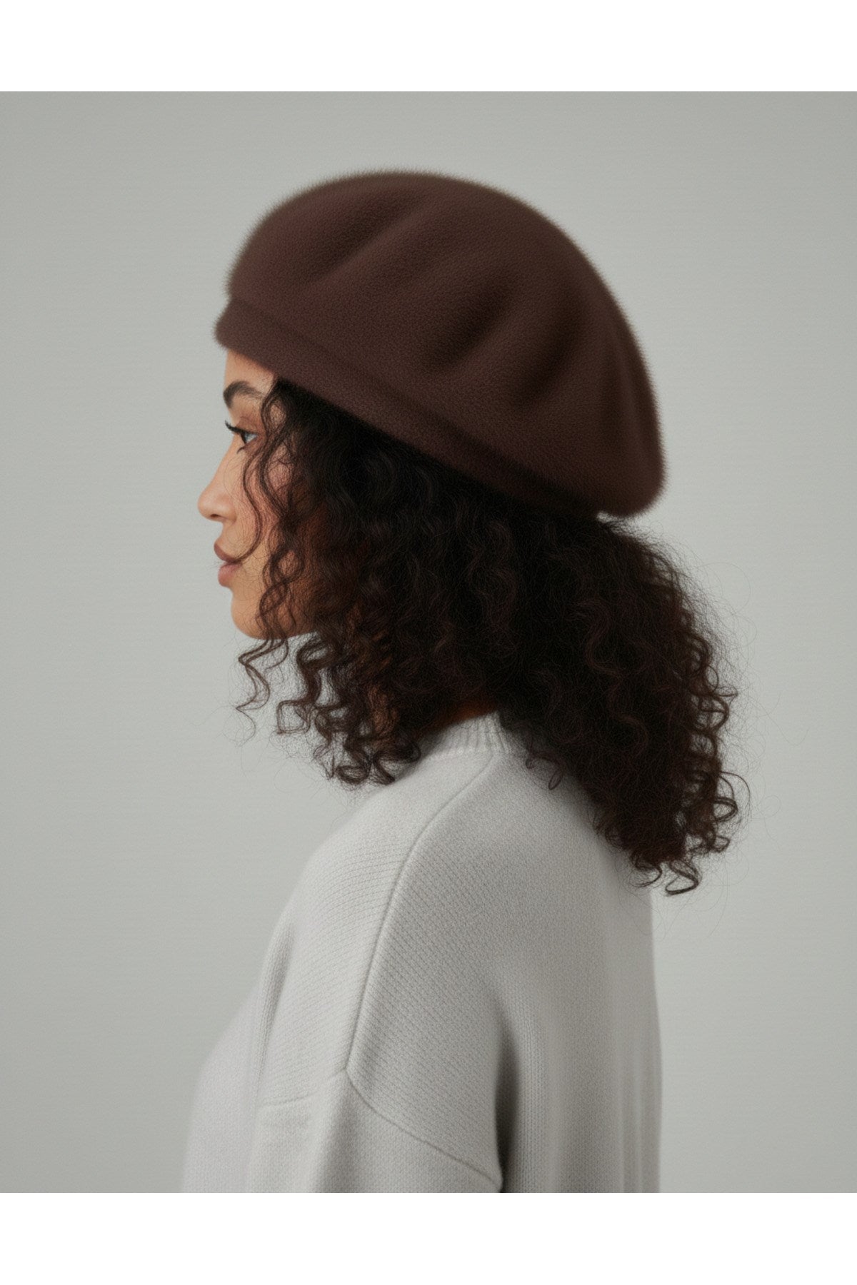 Fransız Tüylü Peluş Ressam Bere Kadın Şapka