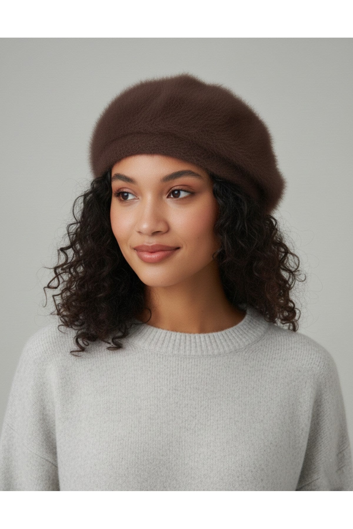 Fransız Tüylü Peluş Ressam Bere Kadın Şapka