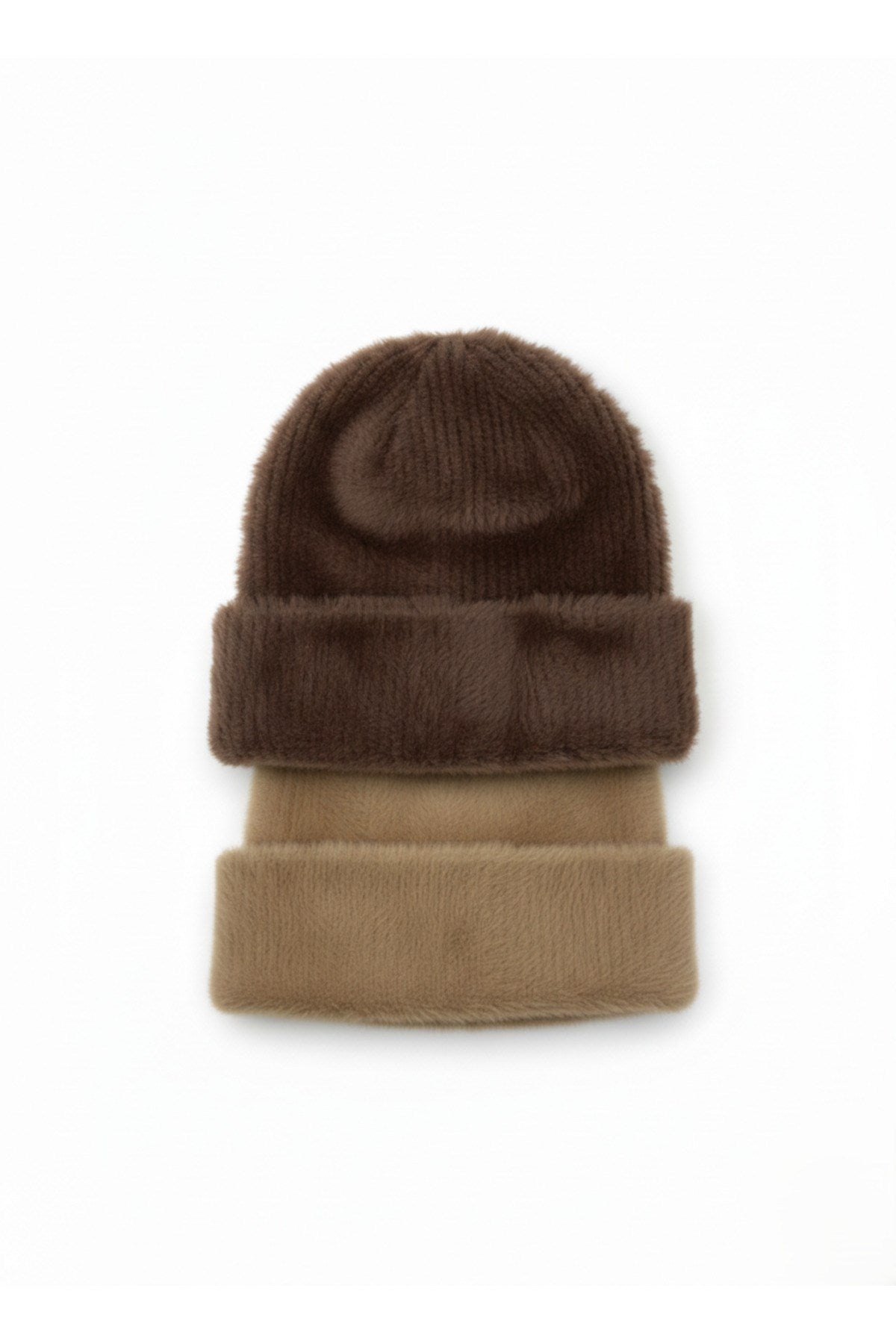 2'Li Kadın Tüylü Yumuşak Peluş Bere