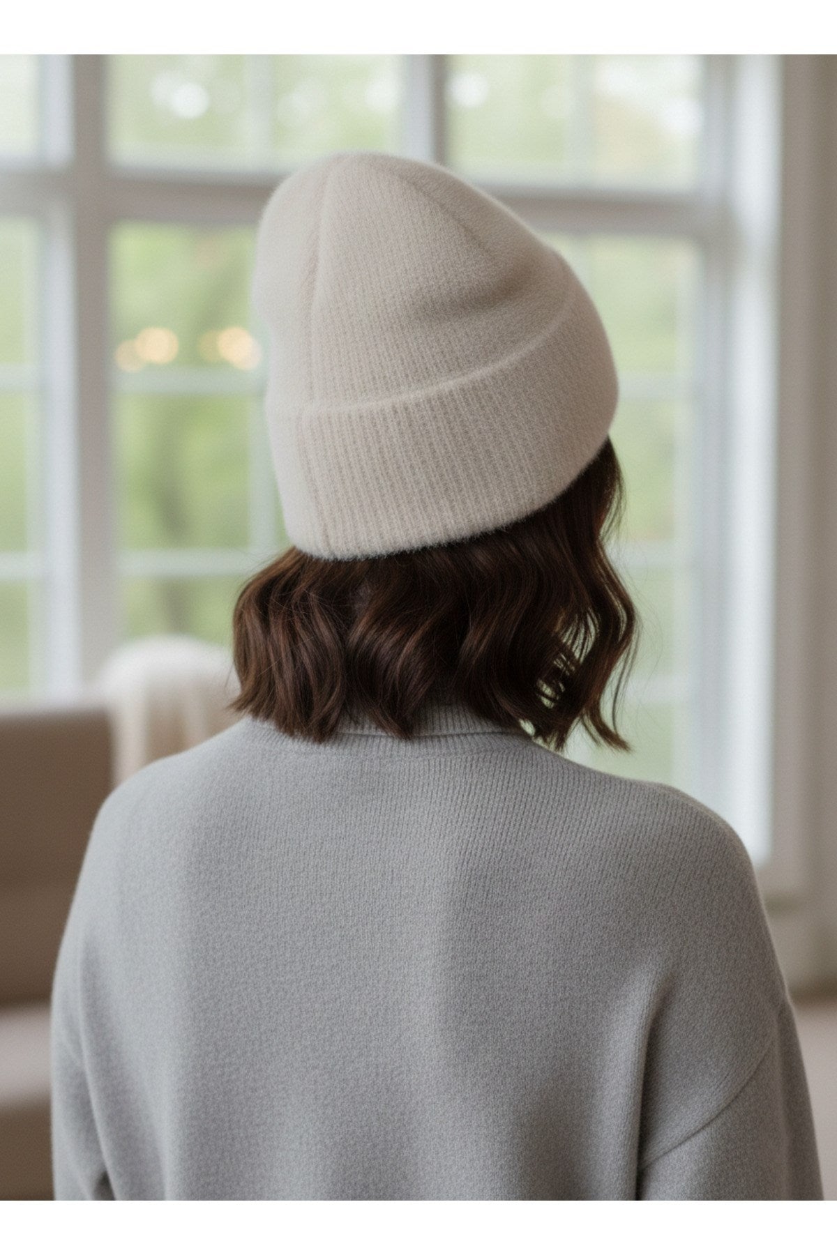 Kadın Tüylü Yumuşak Peluş Bere