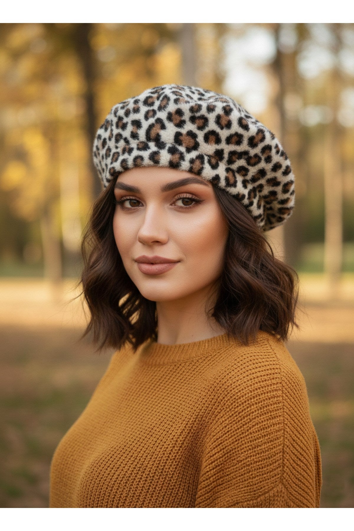 Fransız Tüylü Peluş Ressam Bere Kadın Şapka