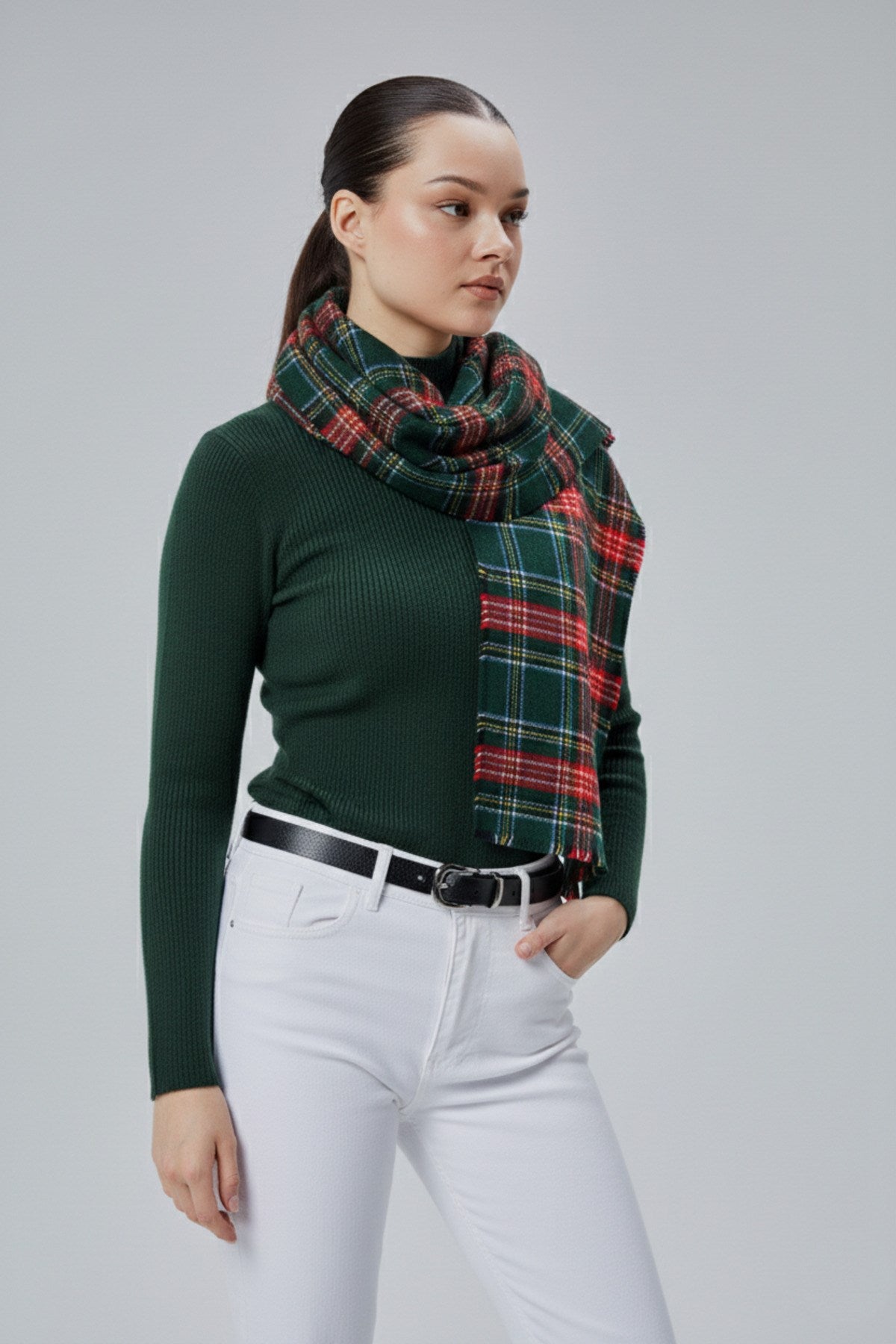 Kadın Yumuşak Dokulu Ekose Model Kışlık Şal