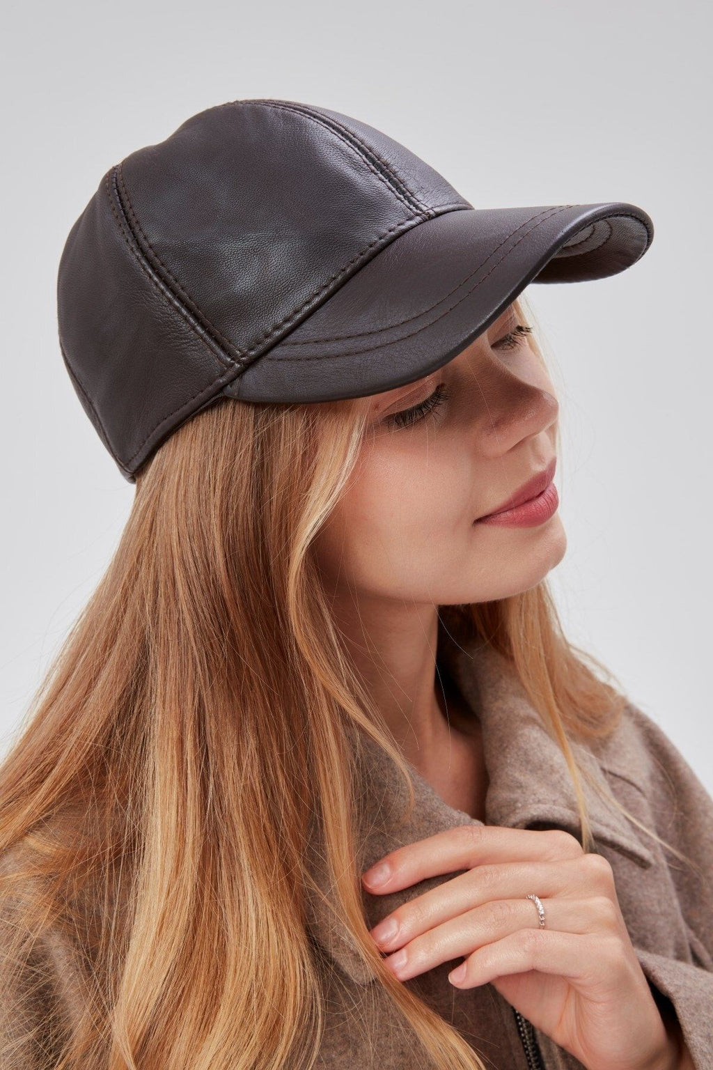 %100  Deri Kışlık Unisex Beyzbol Şapka