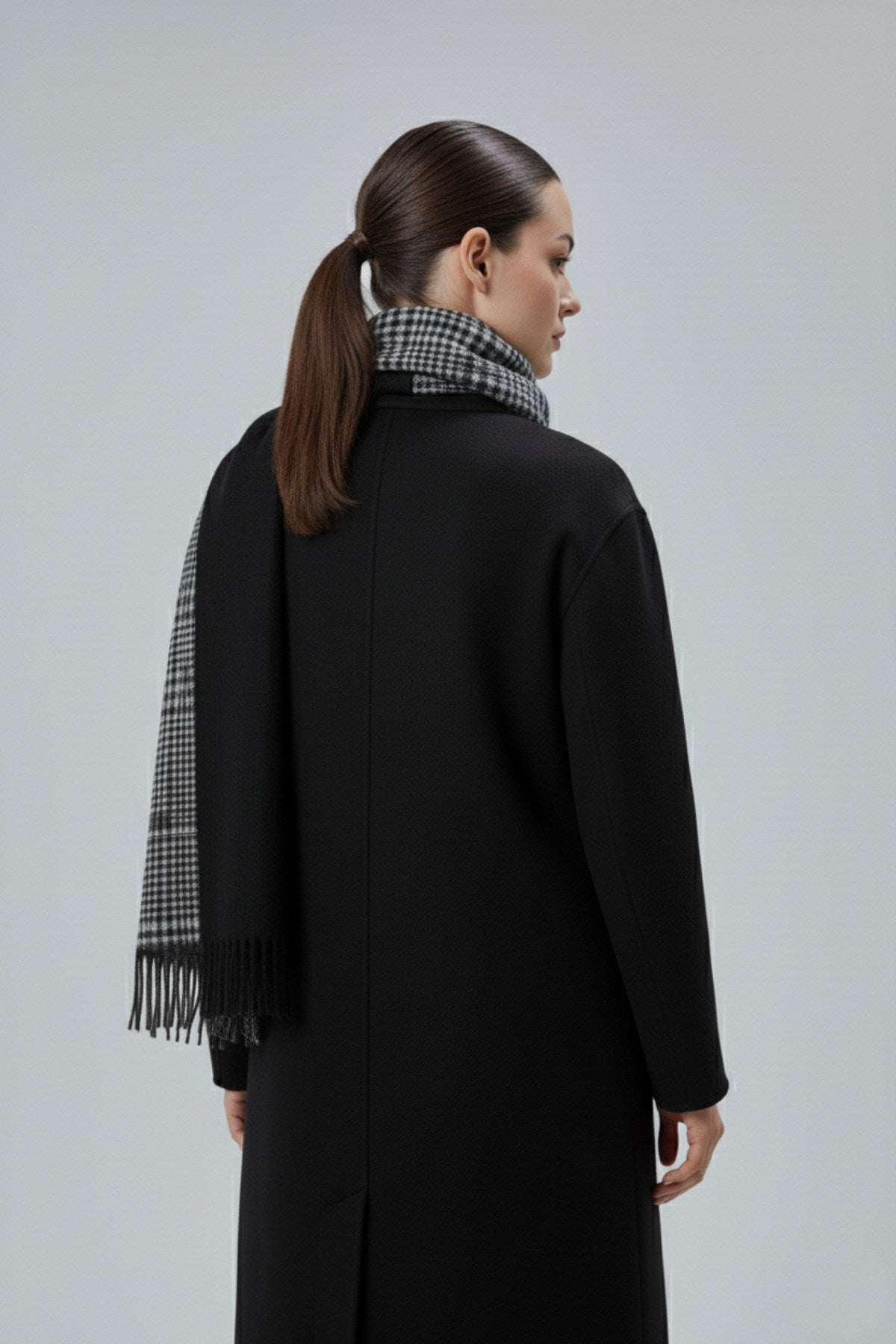 Kadın Yumuşak Dokulu Ekose Model Kışlık Çift Taraflı Şal Atkı