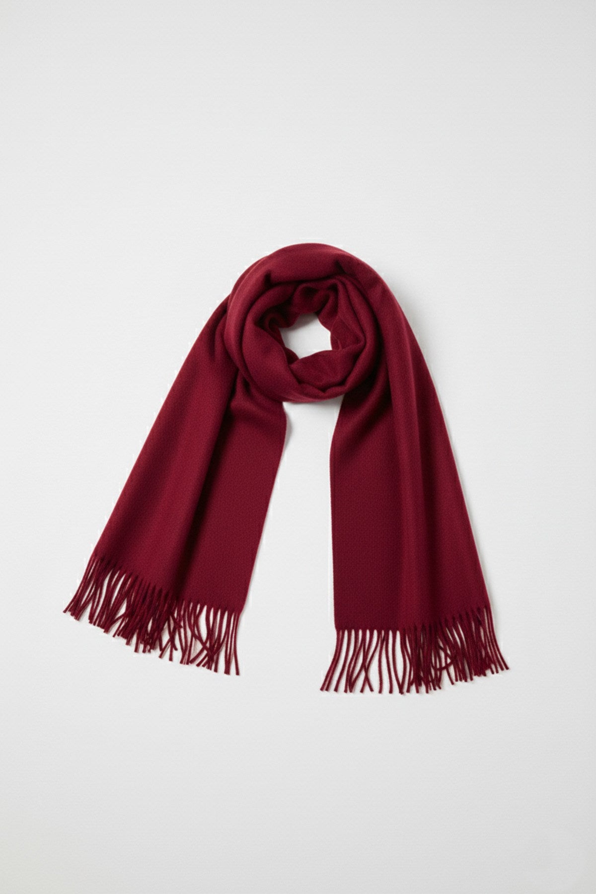 Kadın Yumuşak Dokulu Akrilik Basic Kışlık Şal Bordo