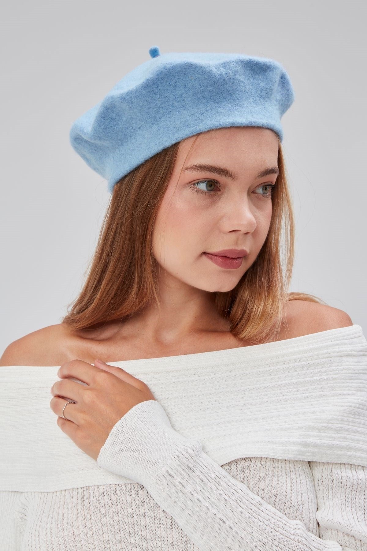 Kep Kadın Sanatçı Ressam Şapkası Klasik Fransız Bere Moda  Sanatçı Şapkası Bere Keçe Fransız Şapka