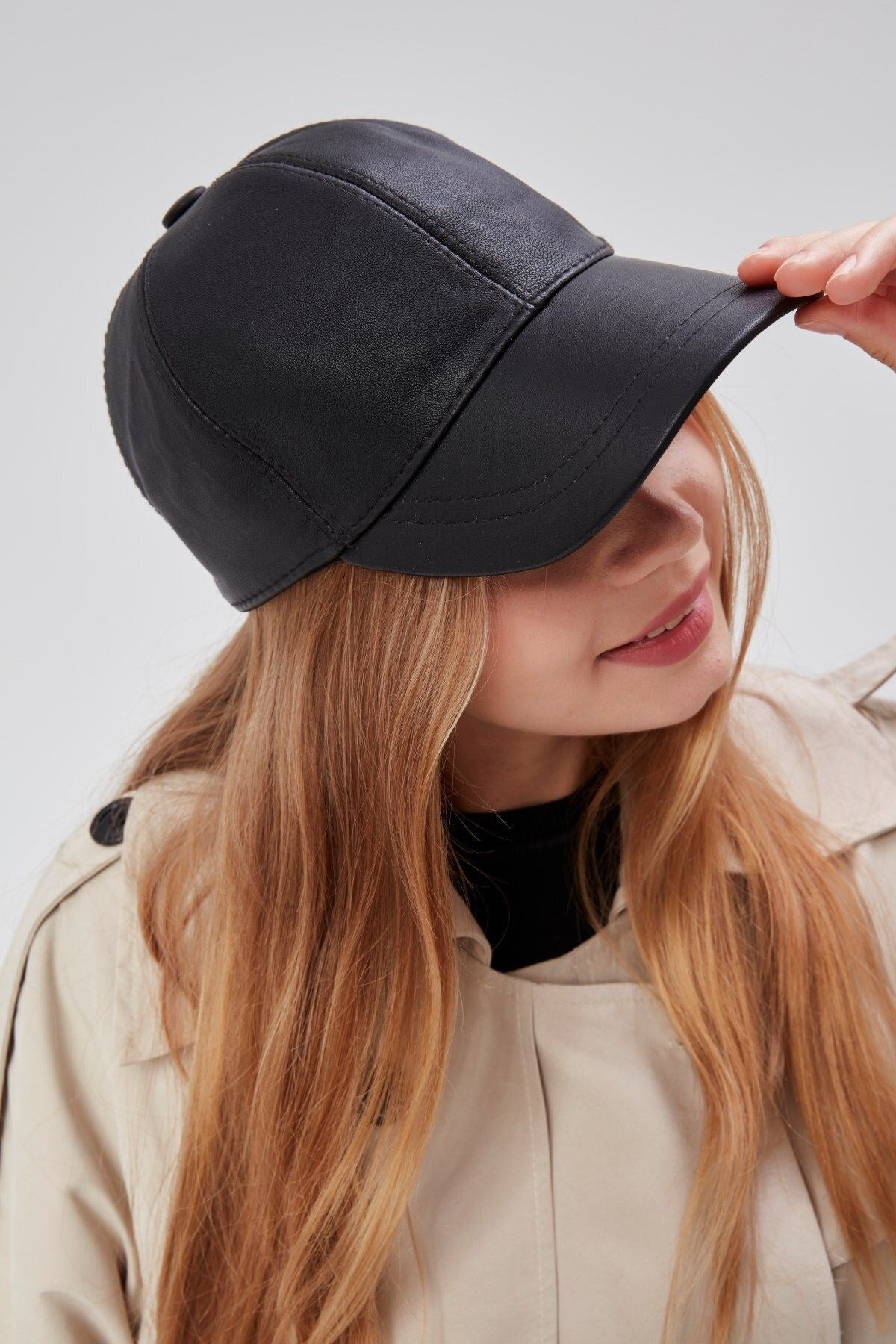 %100  Deri Kışlık Unisex Beyzbol Şapka