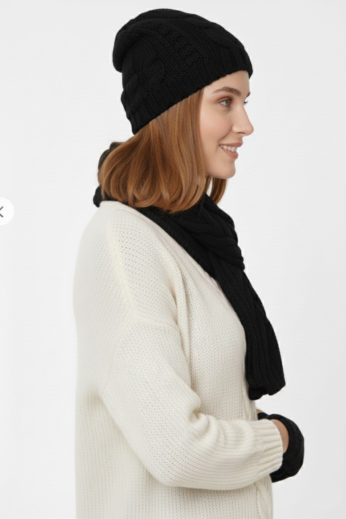 Kadın Kışlık Lüks Örgü Bere, Atkı ve Eldiven Takımı