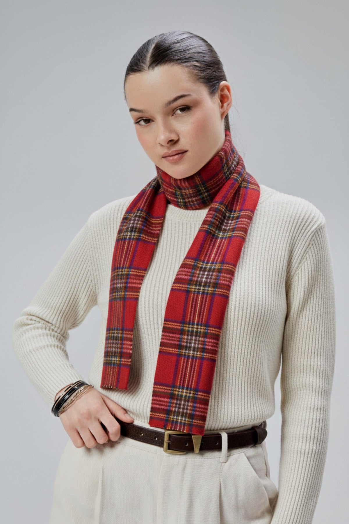 Kadın Yumuşak Dokulu Ekose Model Kışlık Şal