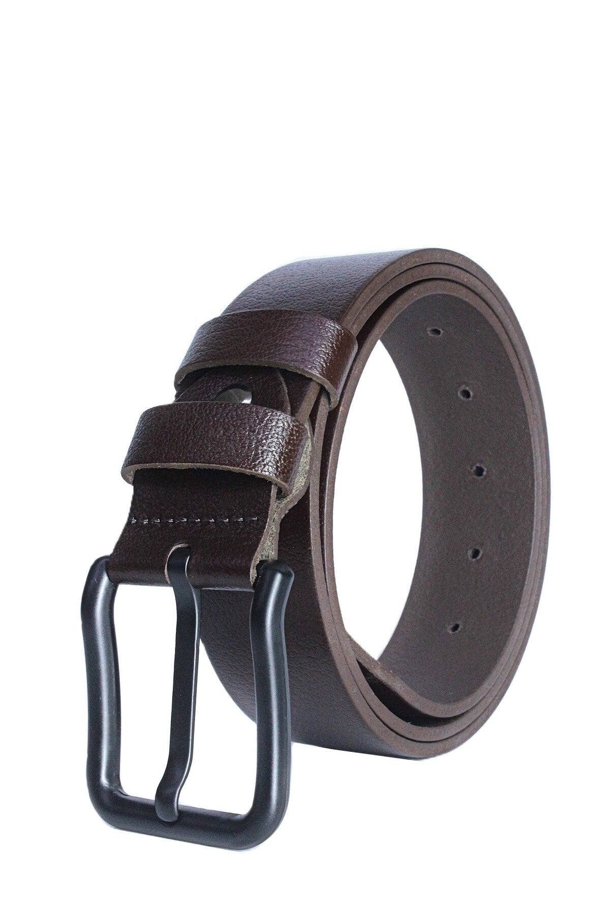 %100 Hakiki Deri Erkek Kemer Siyah Tokalı 4cm