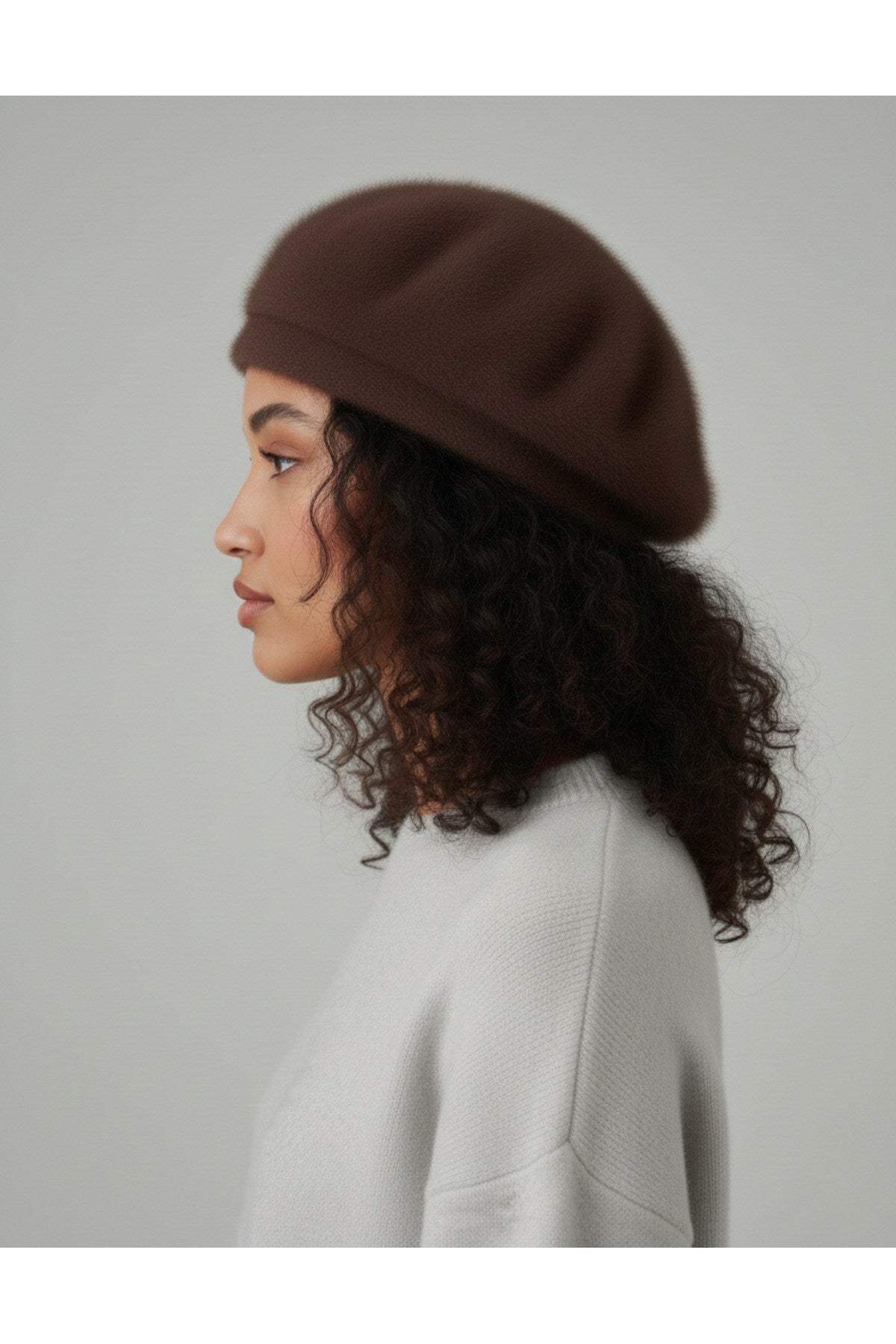 Fransız Tüylü Peluş Ressam Bere Kadın Şapka