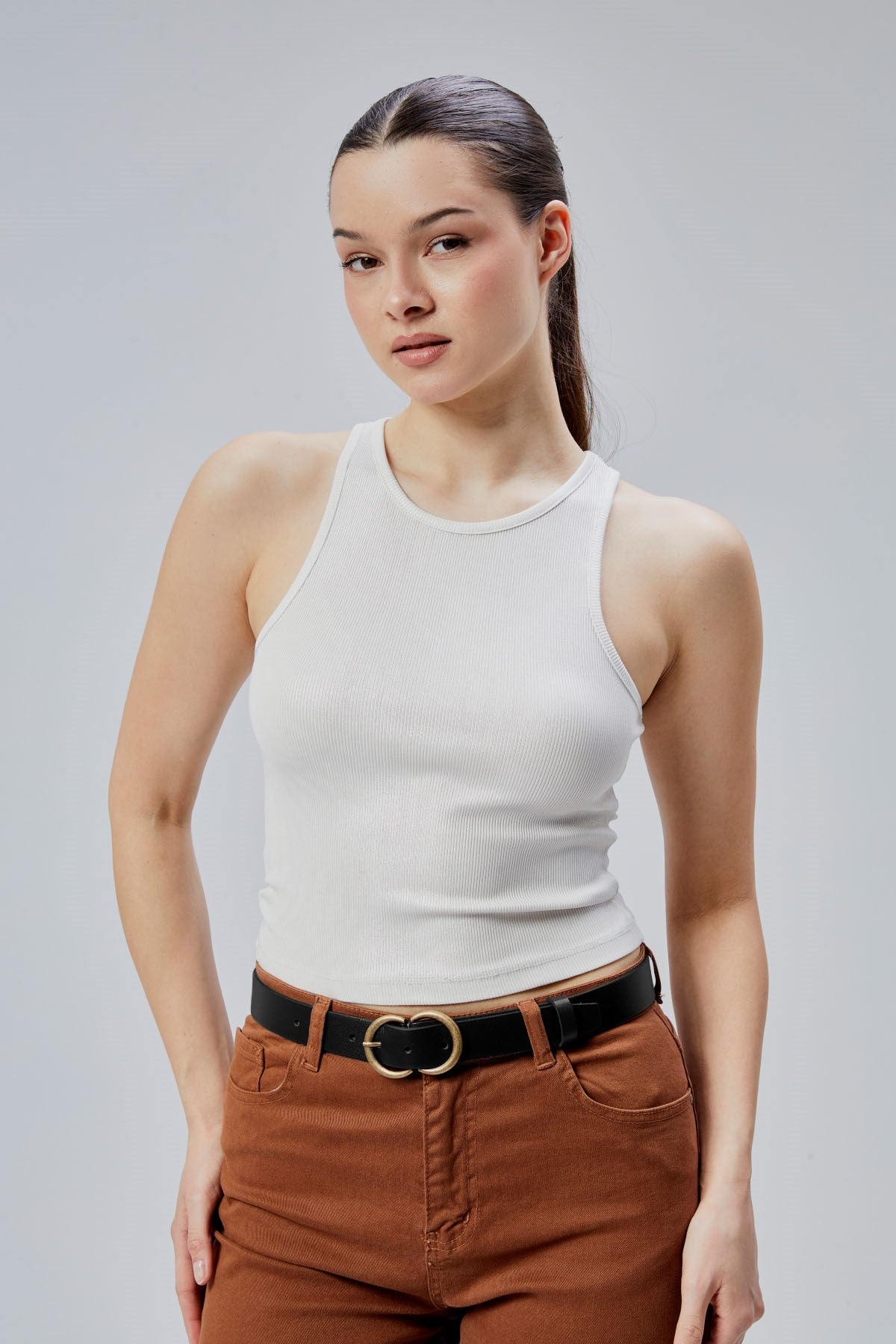 CC Tokalı Şık Kadın Kemeri %100 Hakiki Deri 3cm Kemer