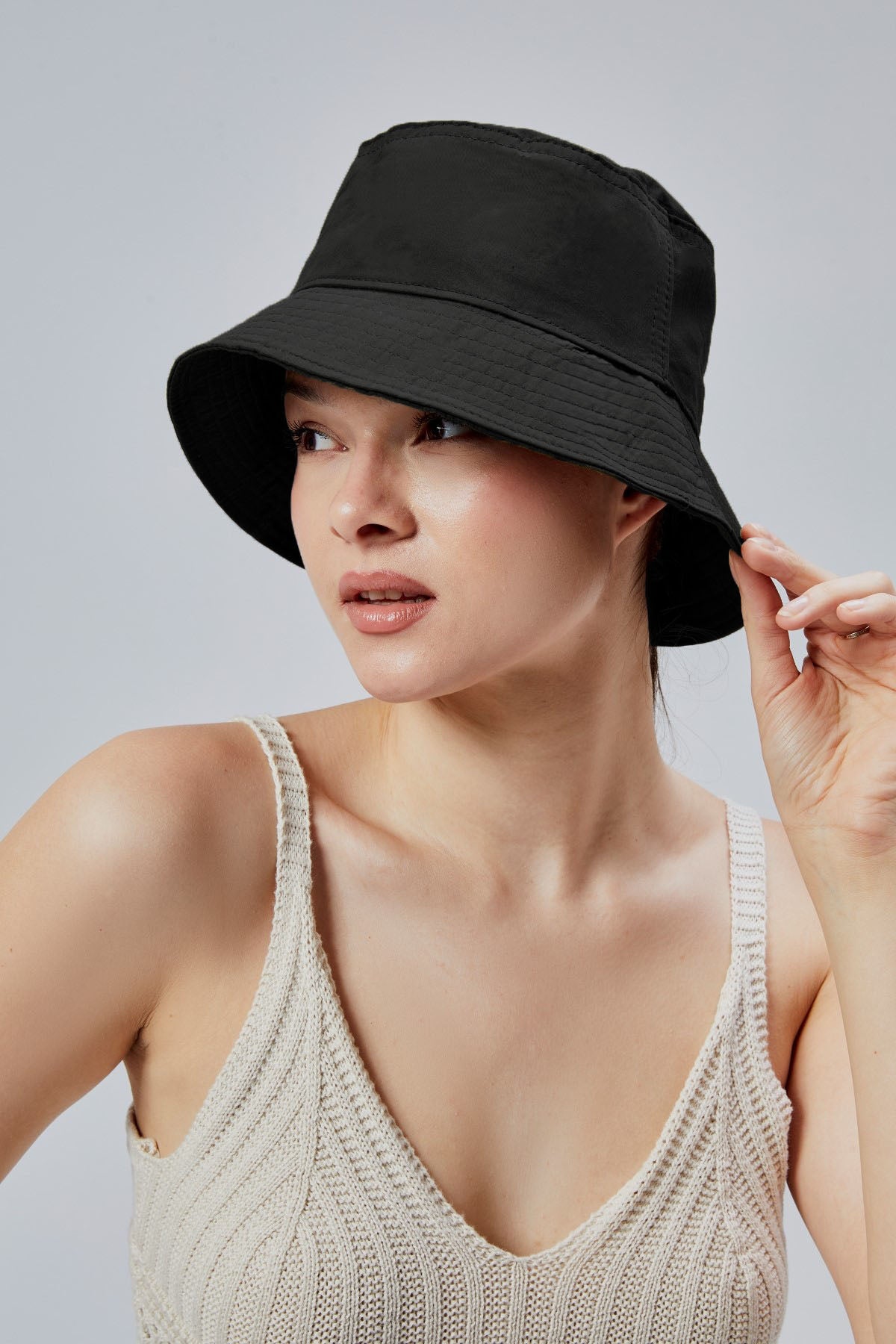 derikem Yazlık Kumaş Kova Şapka, Erkek Kadın Düz Balıkçı Bucket Şapka, Unisex