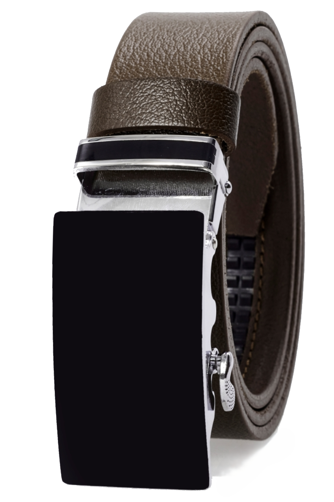 derikem Otomatik Tokalı Deliksiz %100 Hakiki Manda Derisi Klasik Erkek Kemeri Siyah Aynalı