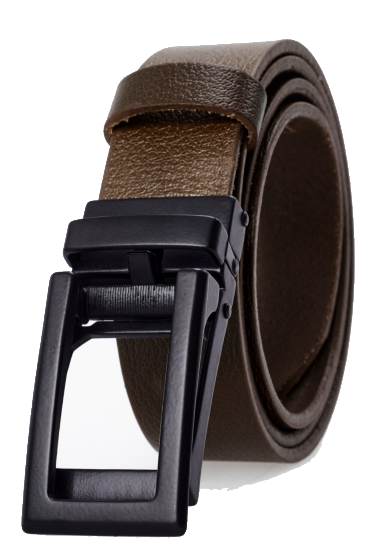 derikem Otomatik Tokalı Deliksiz %100 Hakiki Manda Derisi Klasik Erkek Kemeri U Siyah Boyalı