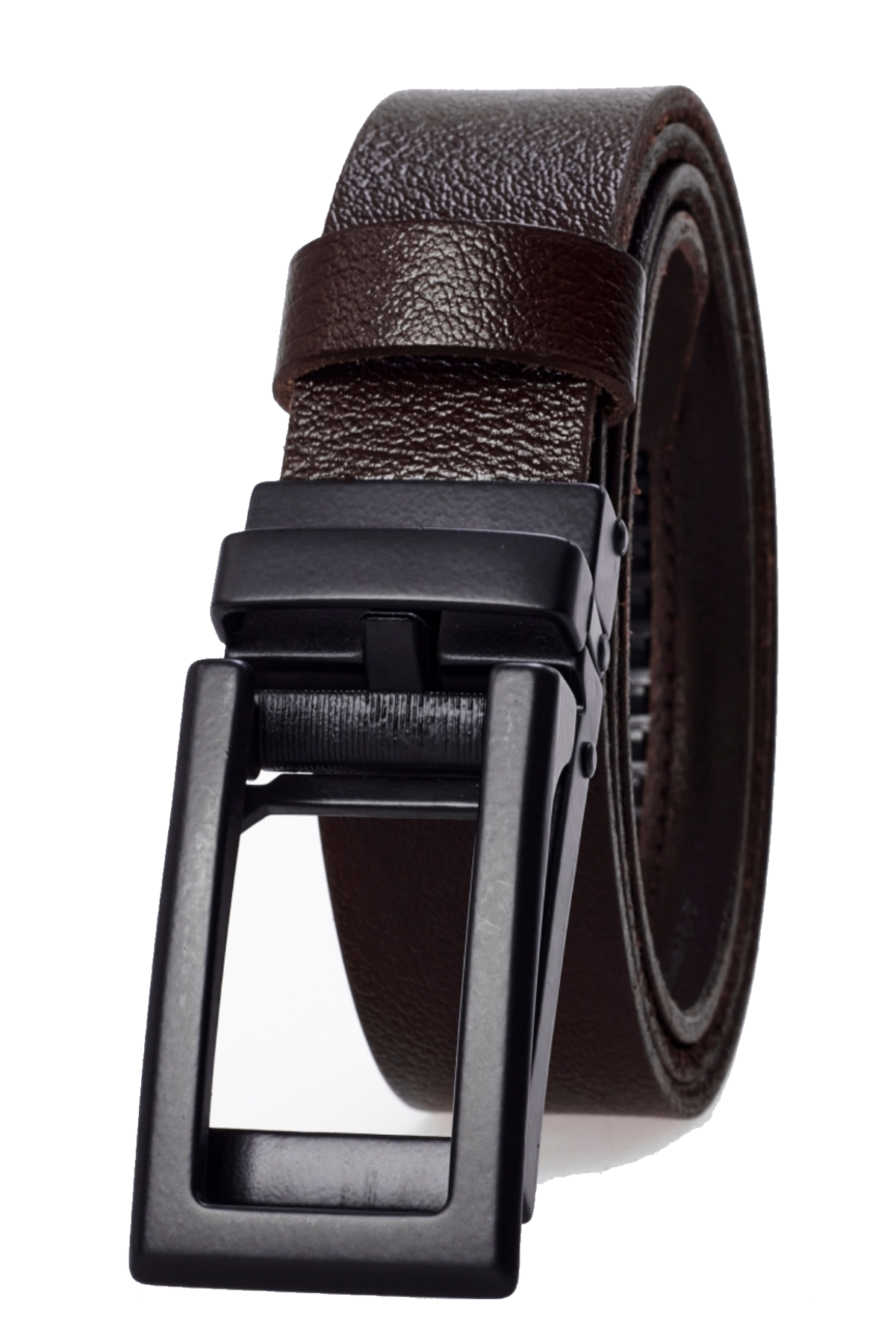 derikem Otomatik Tokalı Deliksiz %100 Hakiki Manda Derisi Klasik Erkek Kemeri U Siyah Boyalı