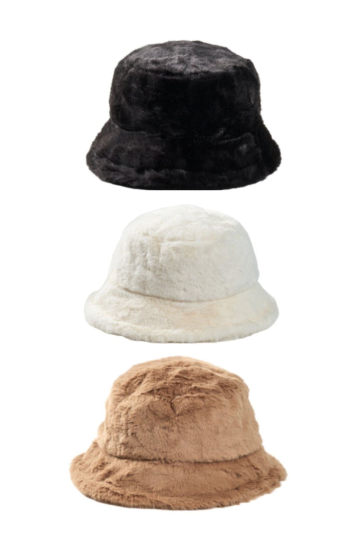 Şık Kadın Peluş Kova  Balıkçı Bucket Kışlık Şapka