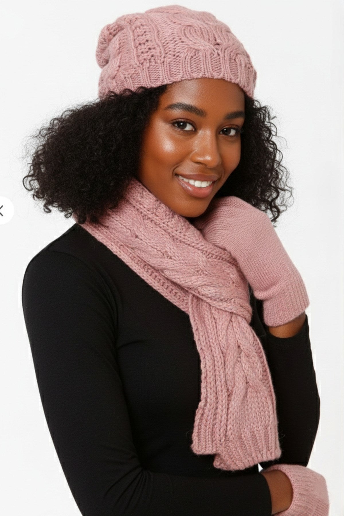 Kadın Kışlık Lüks Örgü Bere, Atkı ve Eldiven Takımı