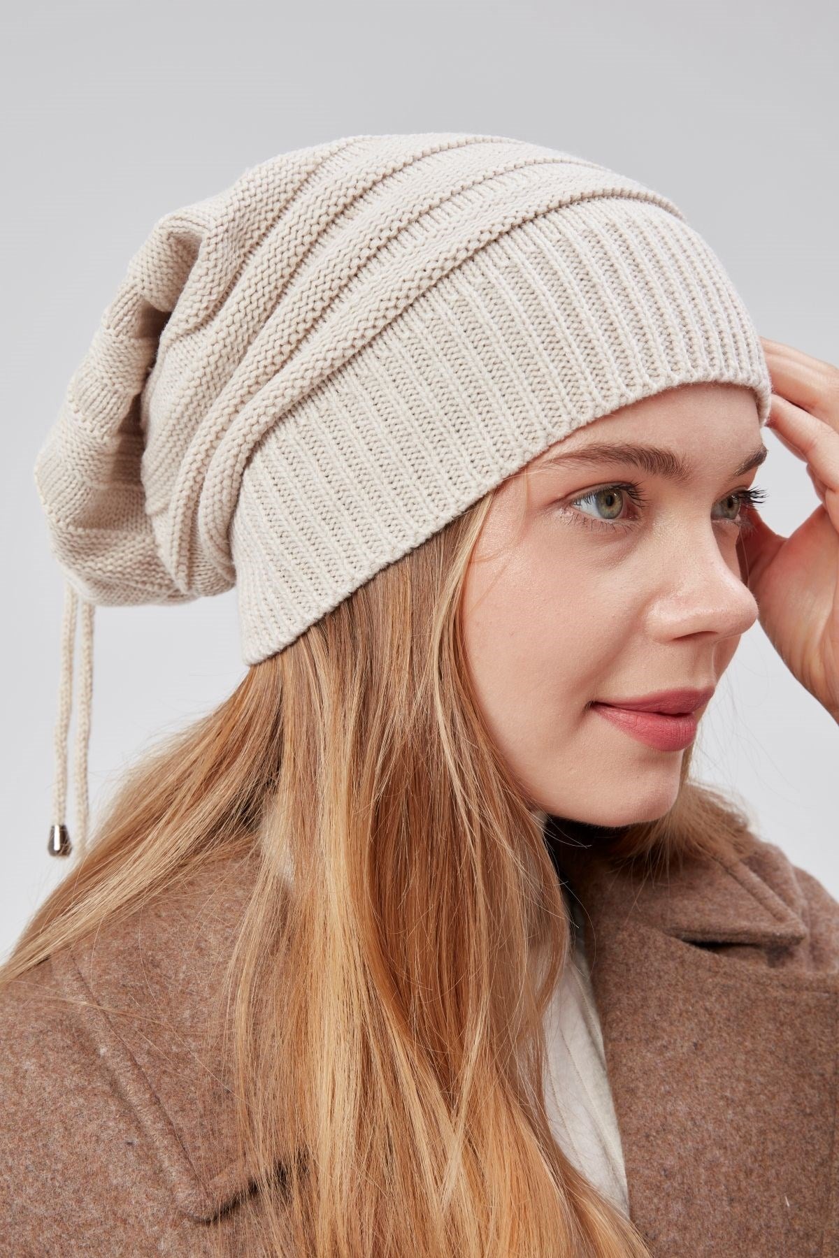 Kadın Triko Örgü Bere Boyunluk Outdoor Boyunluk Kırmızı