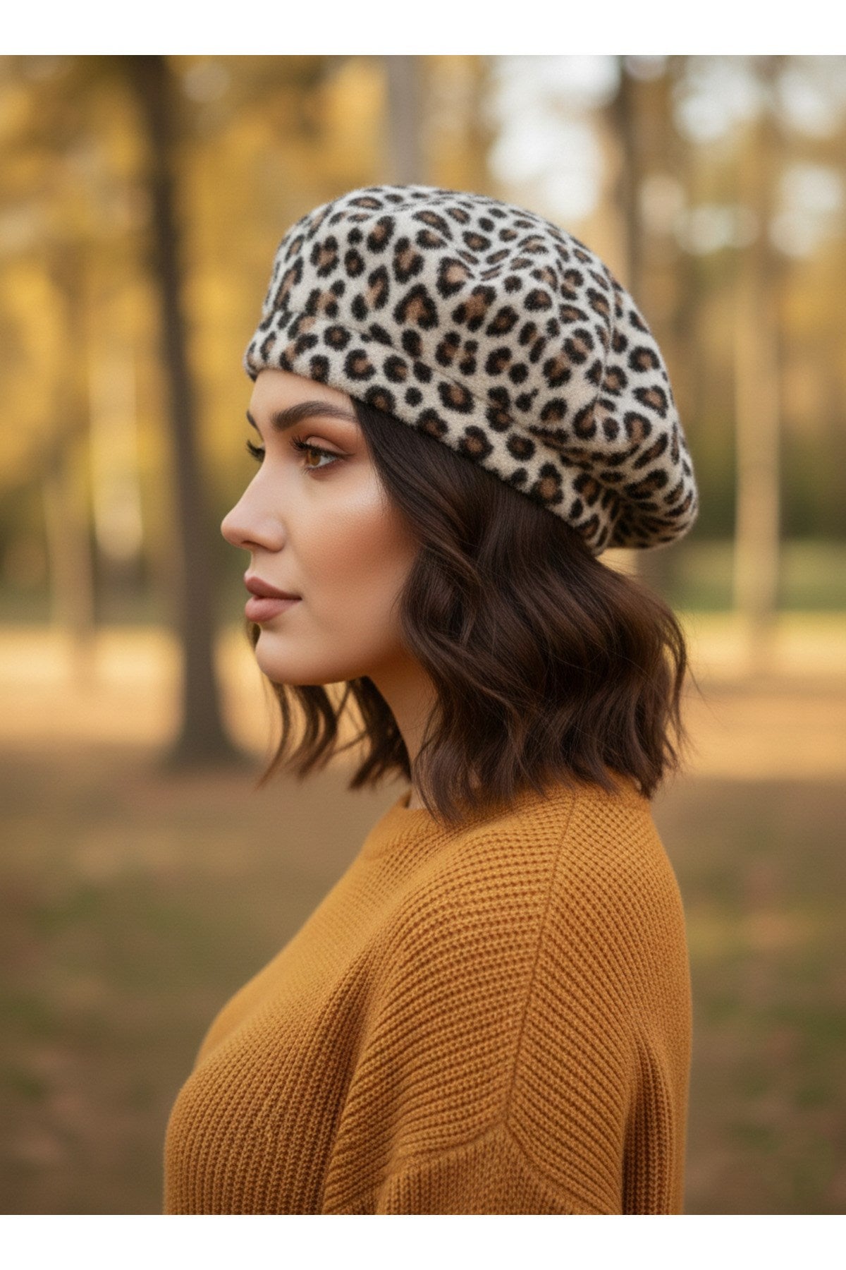 Fransız Tüylü Peluş Ressam Bere Kadın Şapka