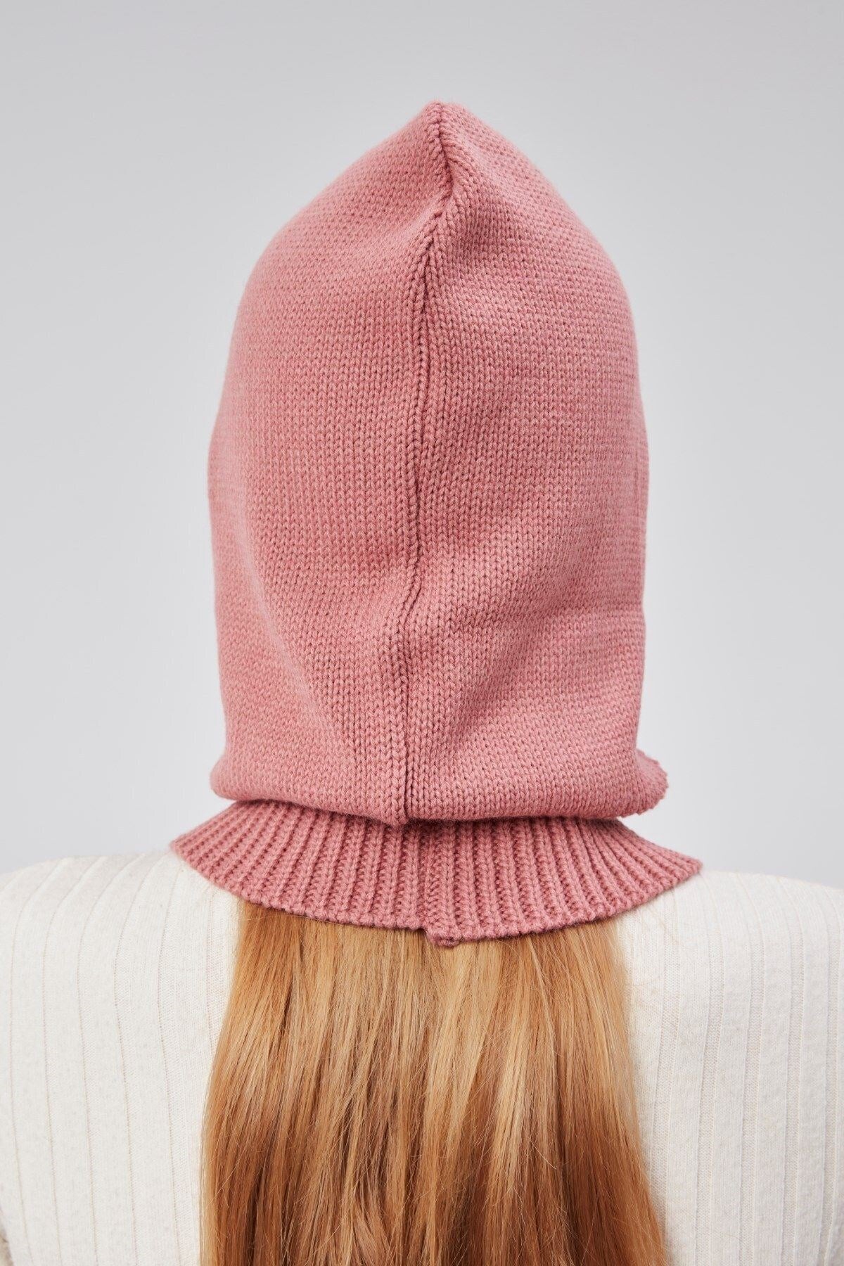 Lüks Kadın Kışlık Balaclava Triko Örme Başlık