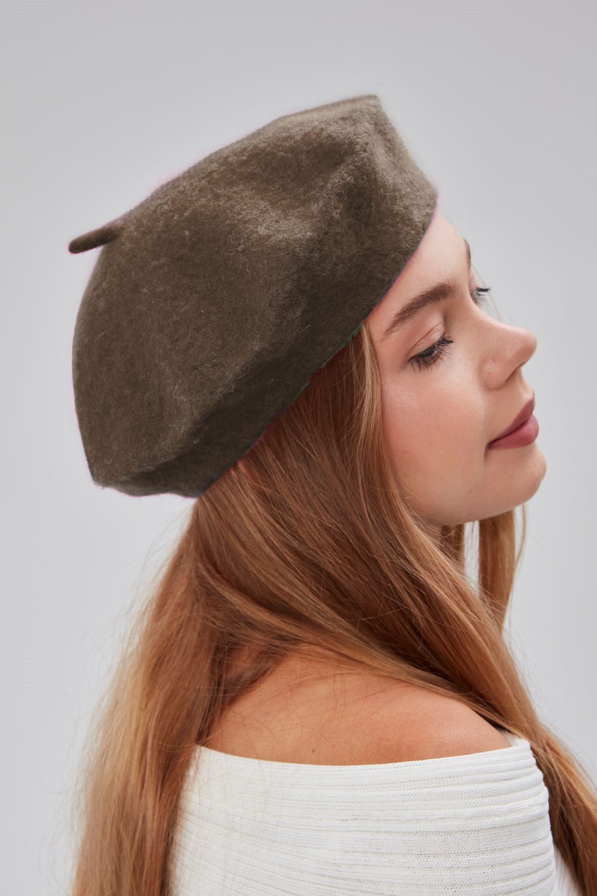 derikem Kep Kadın Sanatçı Ressam Şapkası Klasik Fransız Bere Moda Sanatçı Şapkası Bere Keçe Fransız Şapka