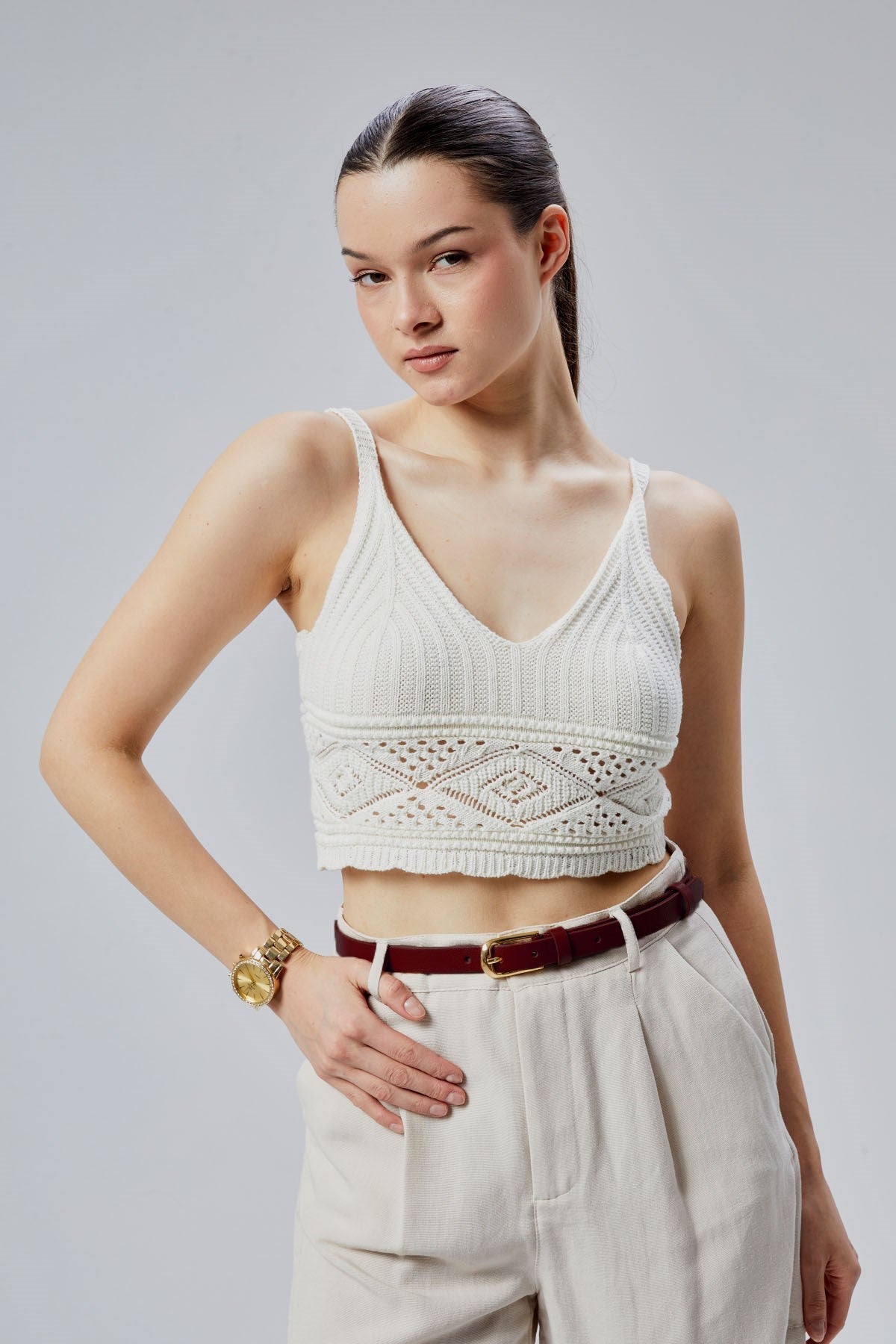 derikem %100 Hakiki Deri Şık Sarı Tokalı Kadın Kemeri 2 Cm