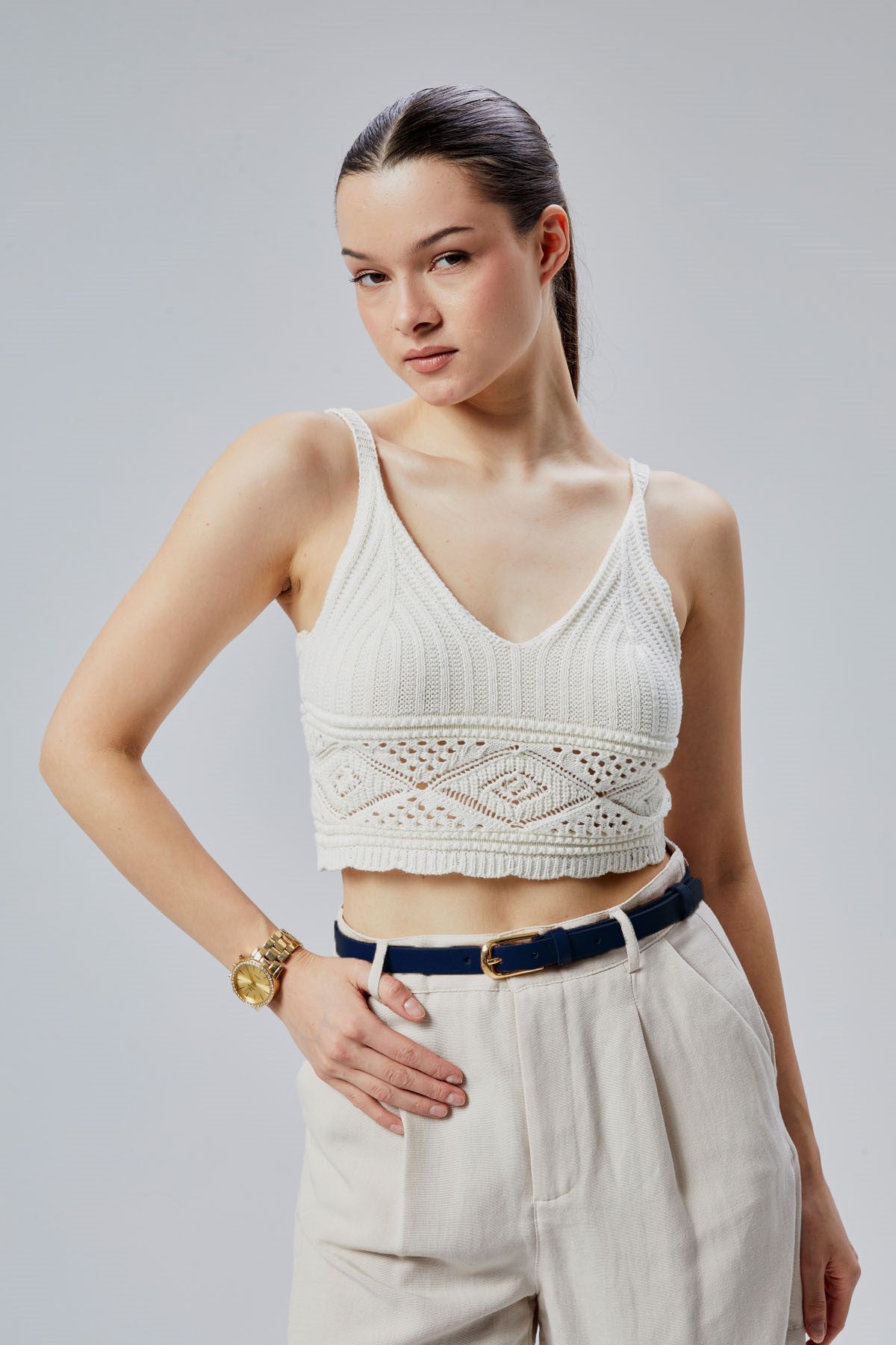 derikem %100 Hakiki Deri Şık Sarı Tokalı Kadın Kemeri 2 Cm