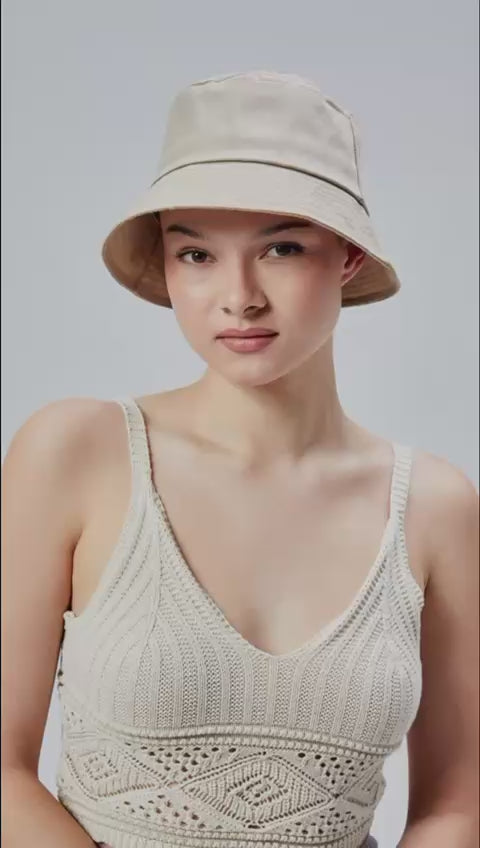 derikem Yazlık Kumaş Kova Şapka, Erkek Kadın Düz Balıkçı Bucket Şapka, Unisex