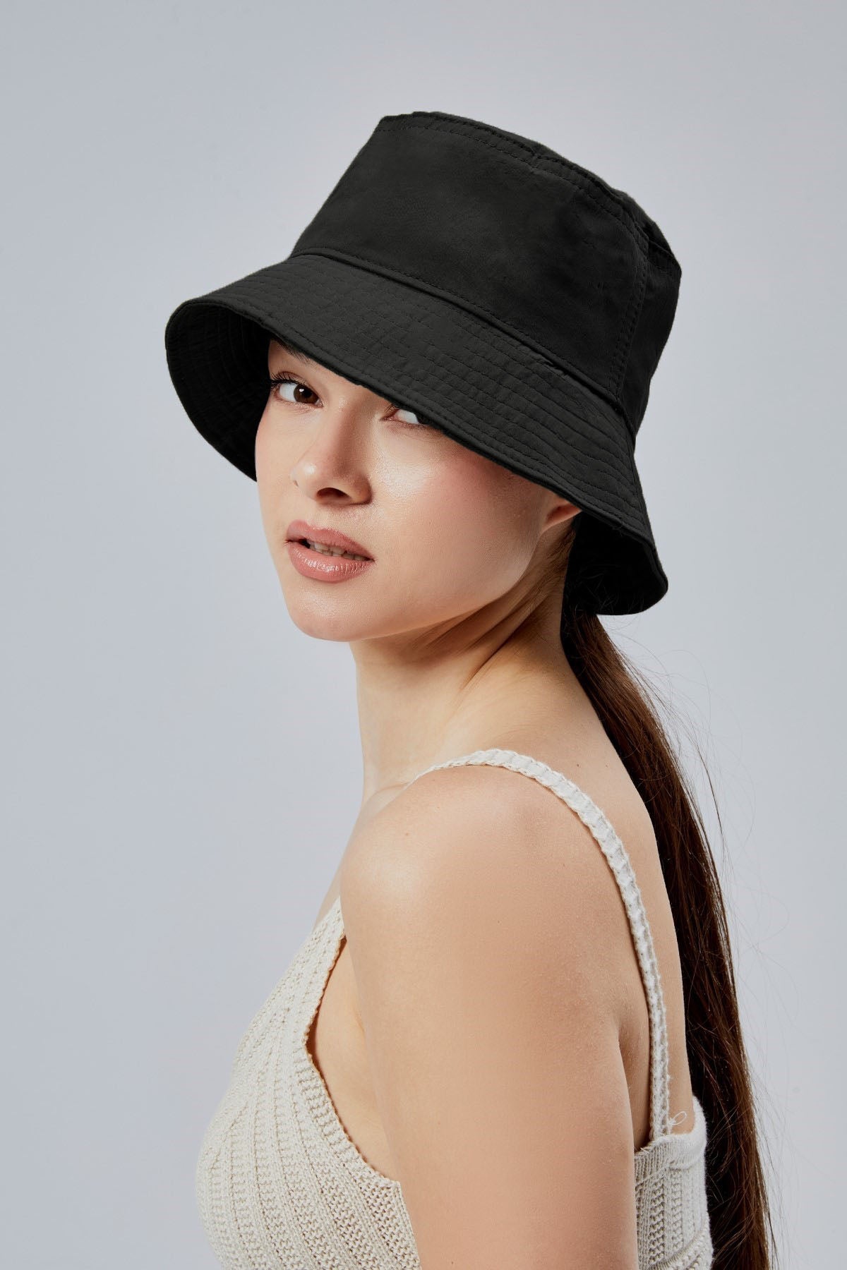 derikem Yazlık Kumaş Kova Şapka, Erkek Kadın Düz Balıkçı Bucket Şapka, Unisex