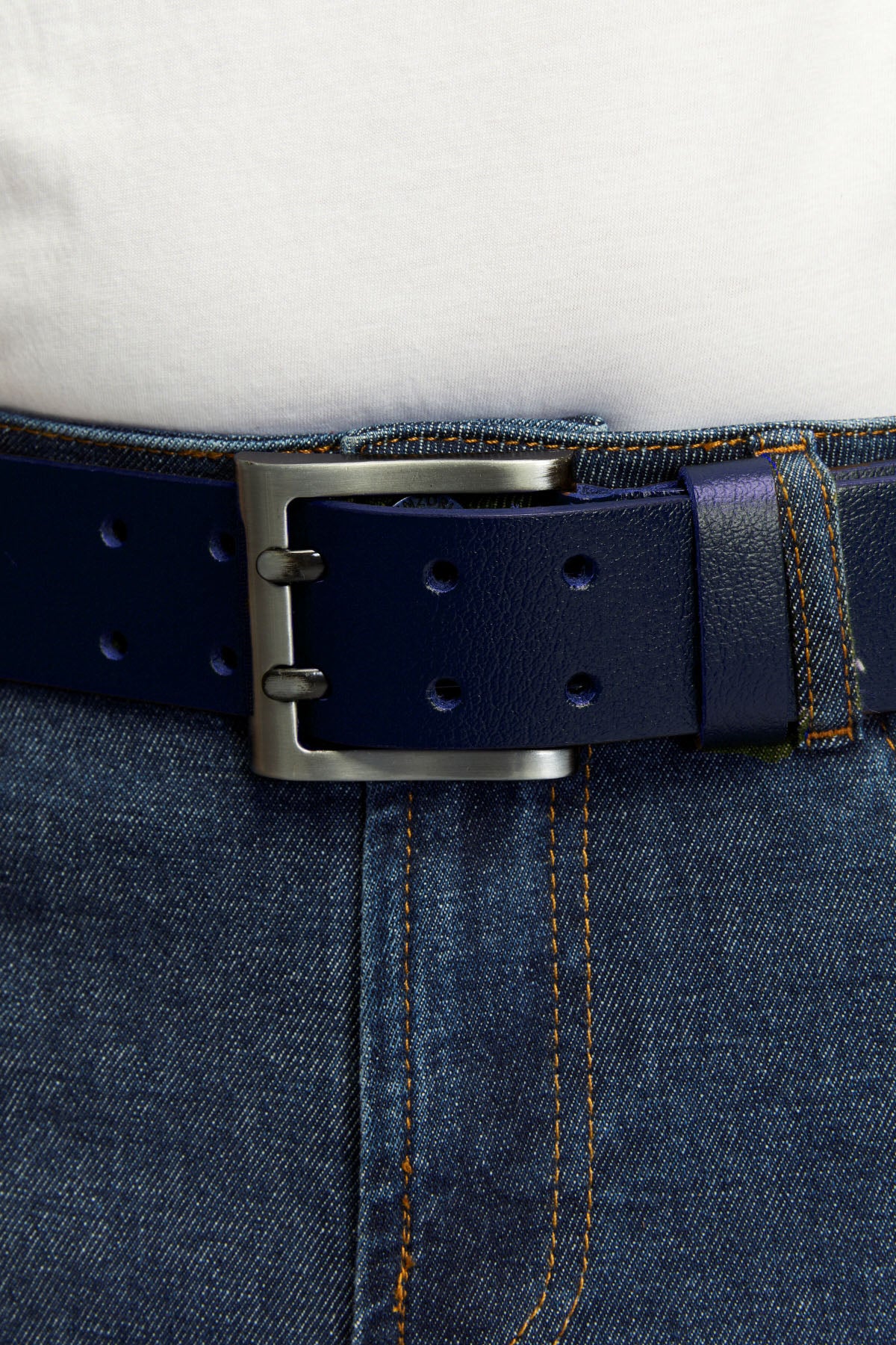 derikem %100 Hakiki Erkek Manda Derisi Çiftdilli Spor Erkek Kot Kemeri 4,5 Cm